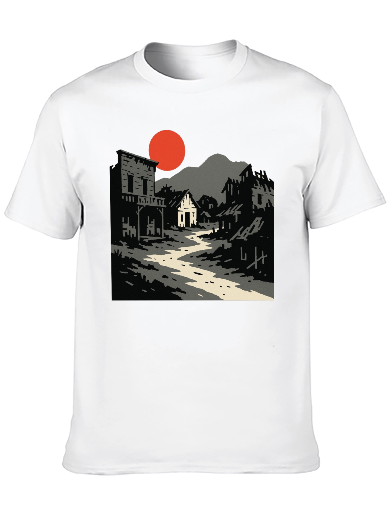 Western Ghost Town Graphic Tee - Retro Style