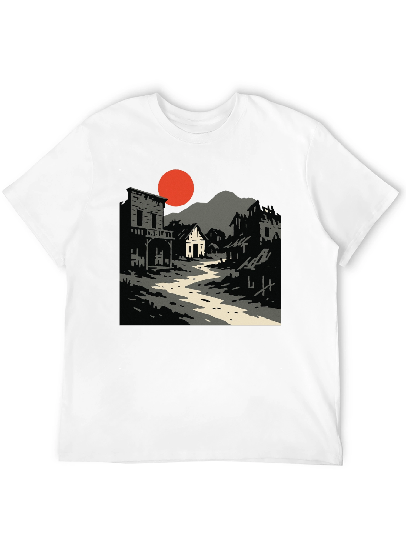 Western Ghost Town Graphic Tee - Retro Style