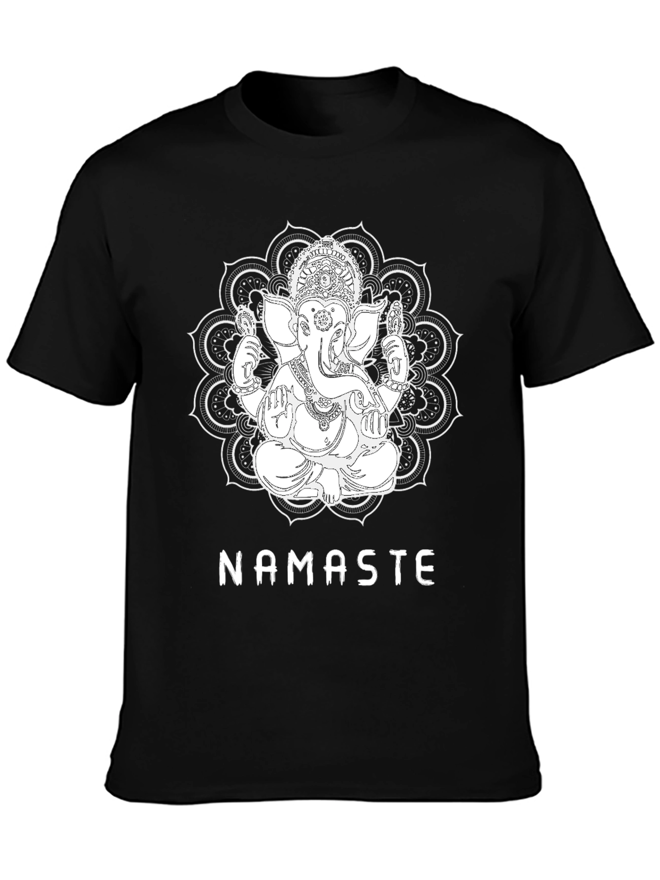 Ganesha Namaste Graphic T-Shirt - Black