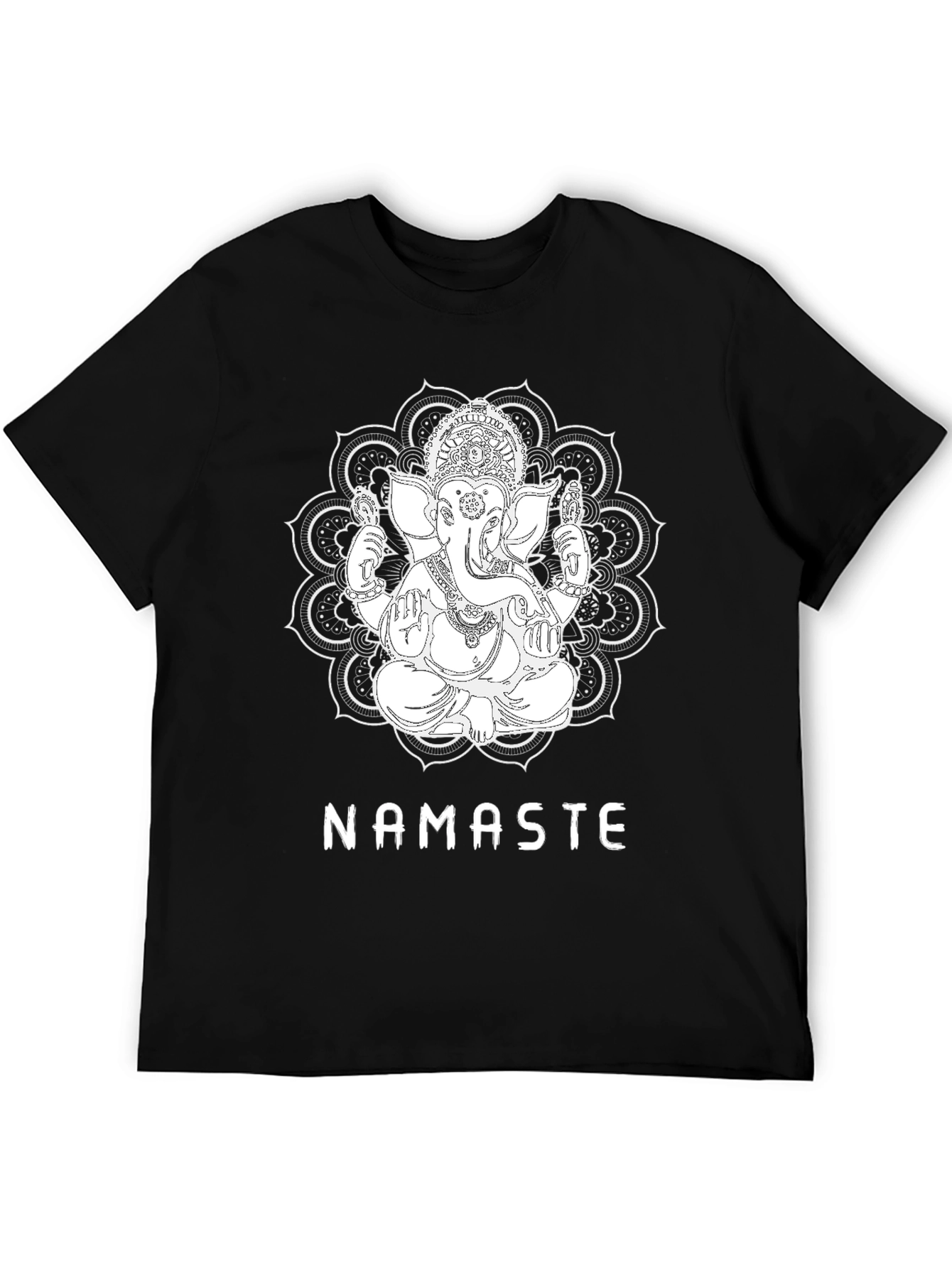 Ganesha Namaste Graphic T-Shirt - Black