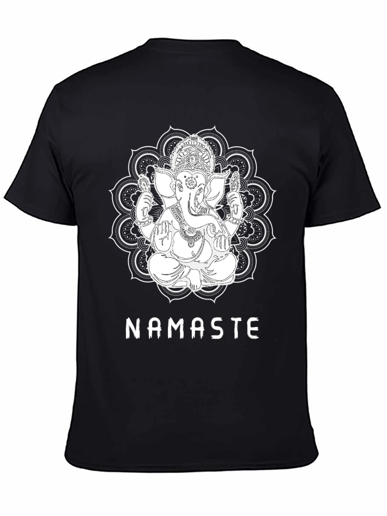 Ganesha Namaste Graphic T-Shirt - Black