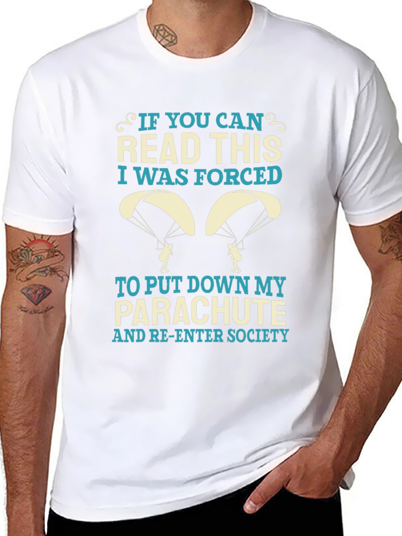 Funny Parachute T-Shirt - Forced Re-Entry Tee