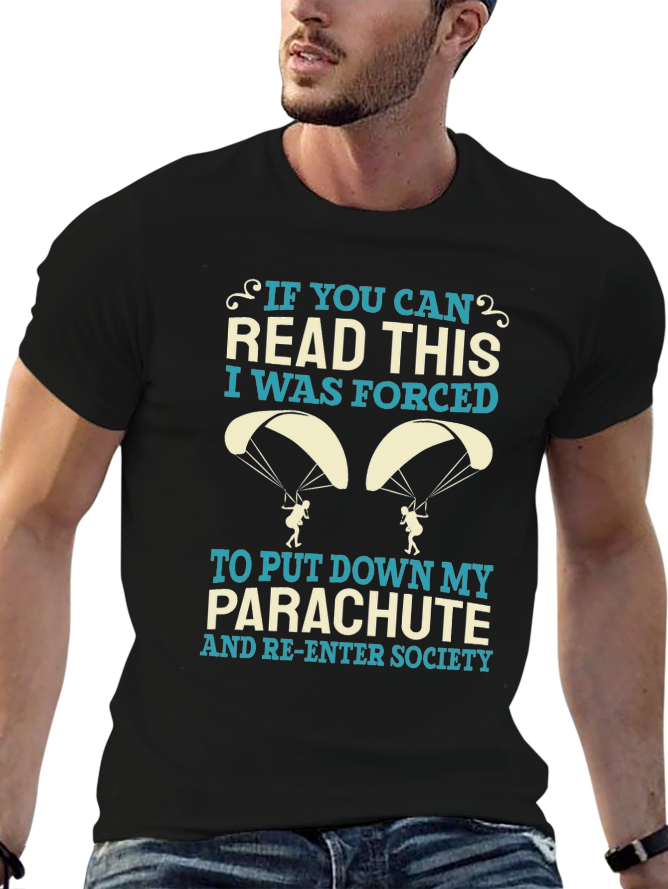 Funny Parachute T-Shirt - Forced Re-Entry Tee