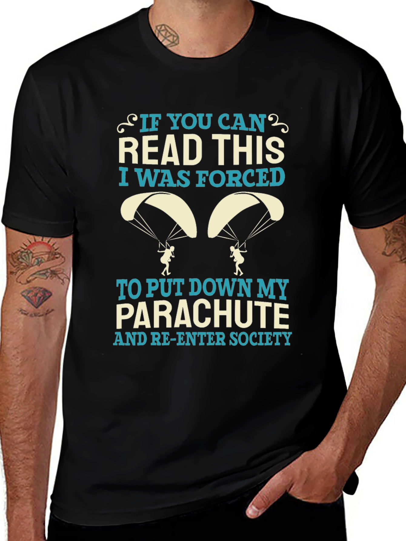 Funny Parachute T-Shirt - Forced Re-Entry Tee