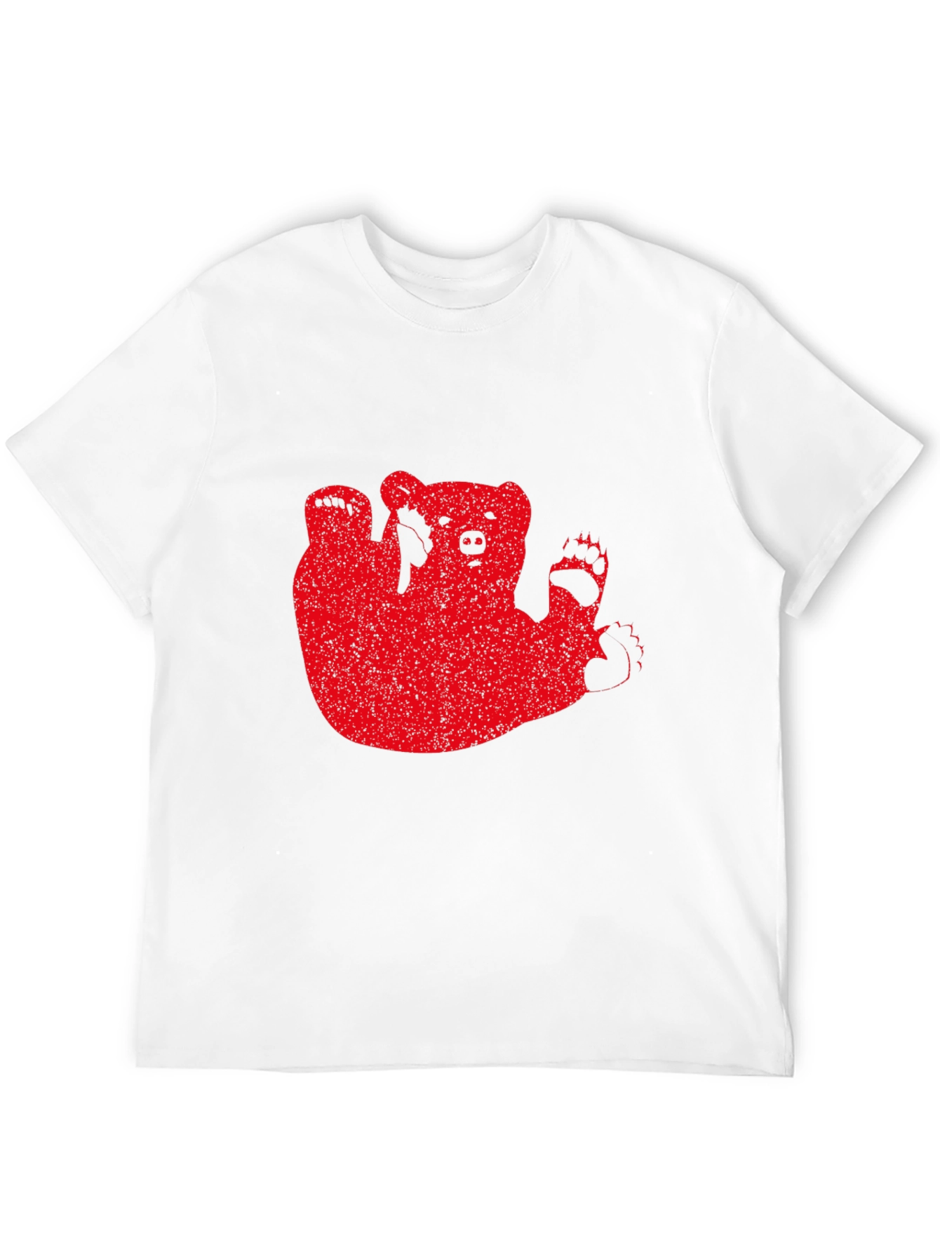Red Bear Graphic Black T-Shirt Casual Wear