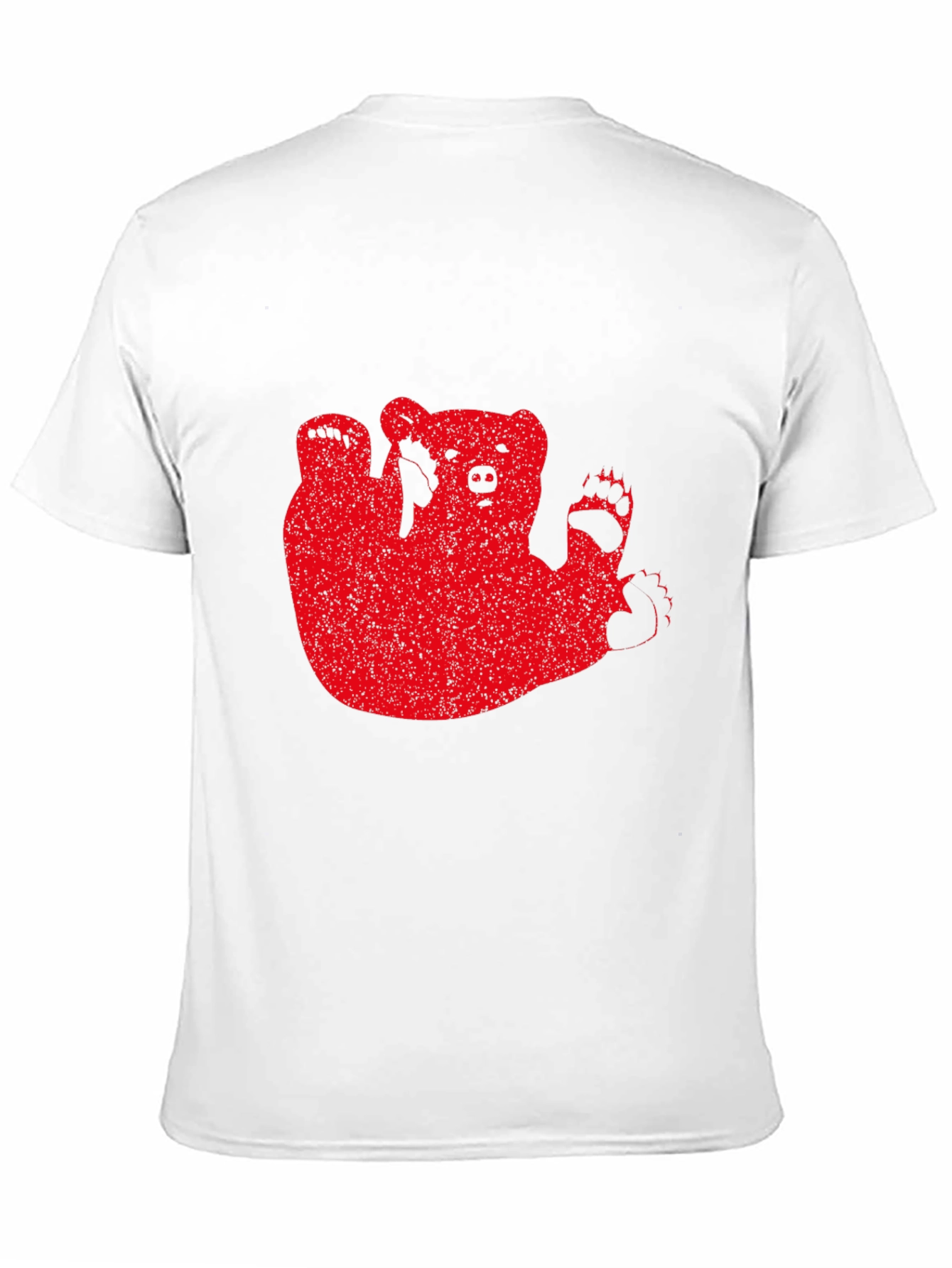 Red Bear Graphic Black T-Shirt Casual Wear