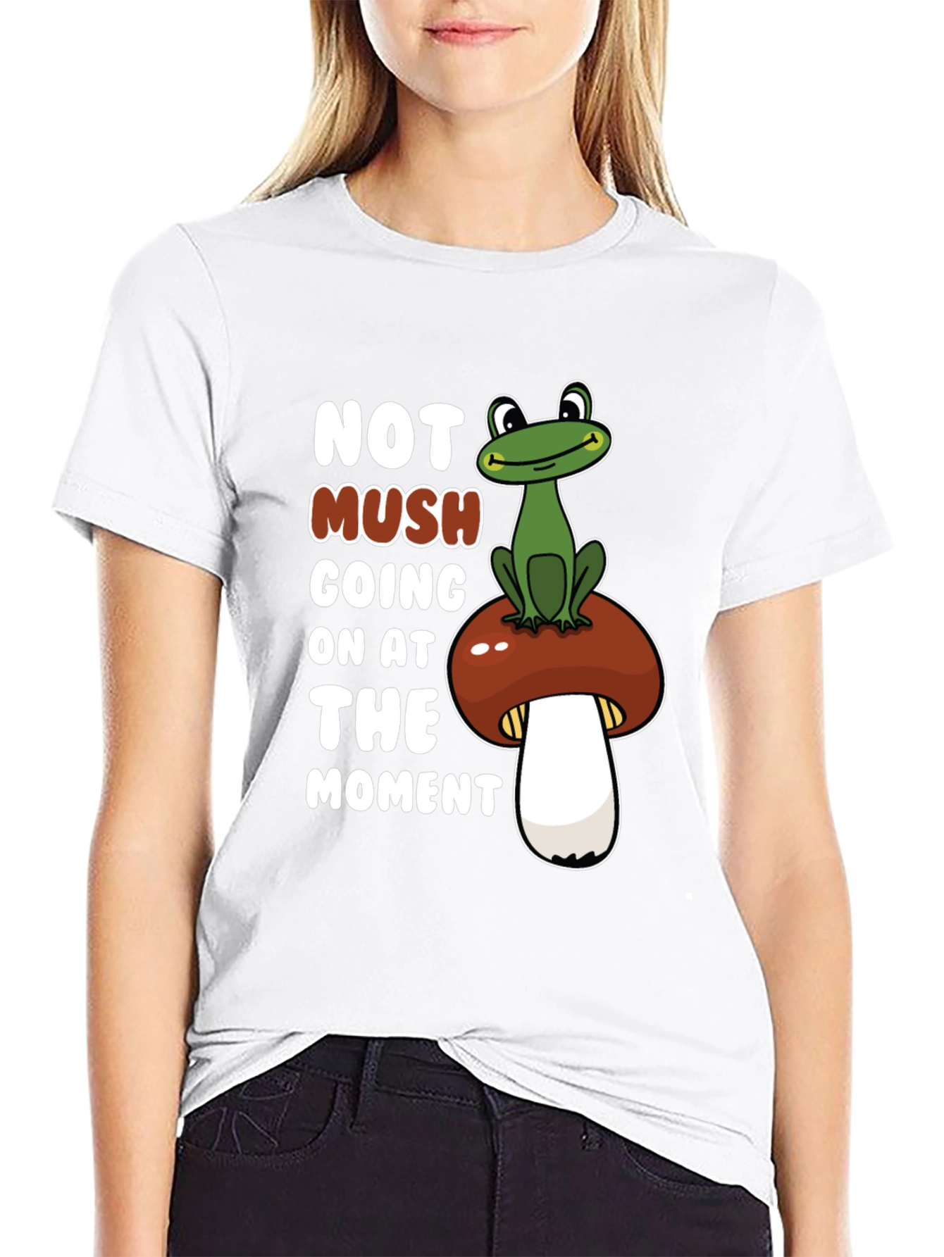 Funny Frog on Mushroom Graphic Tee