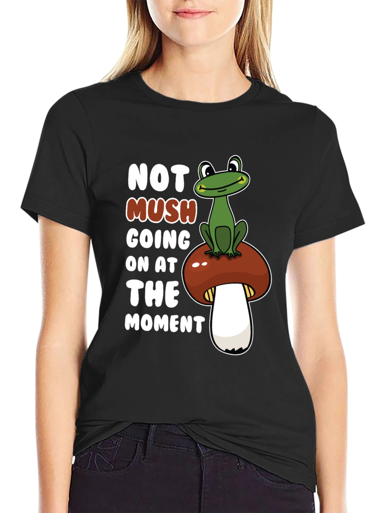 Funny Frog on Mushroom Graphic Tee