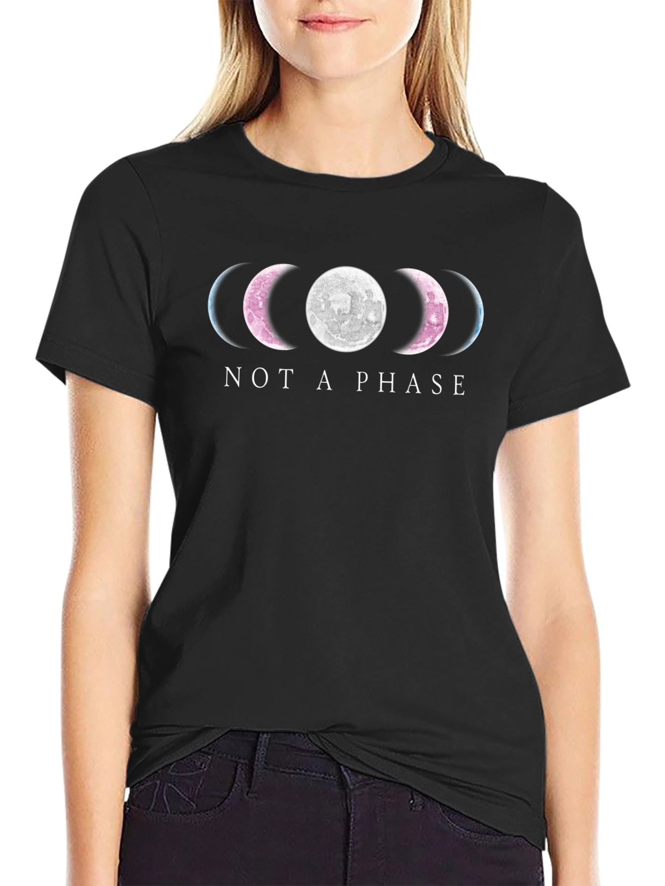 Not a Phase Moon Phases Black T-Shirt