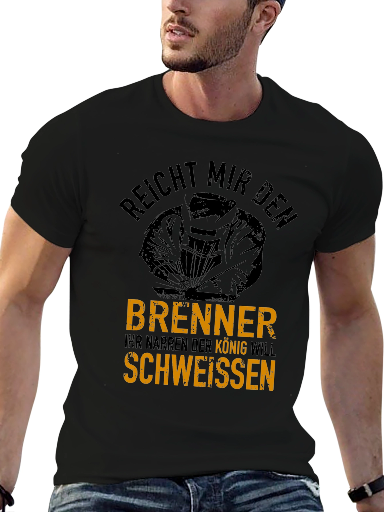 Welder King Graphic T-Shirt - Black Cotton Tee