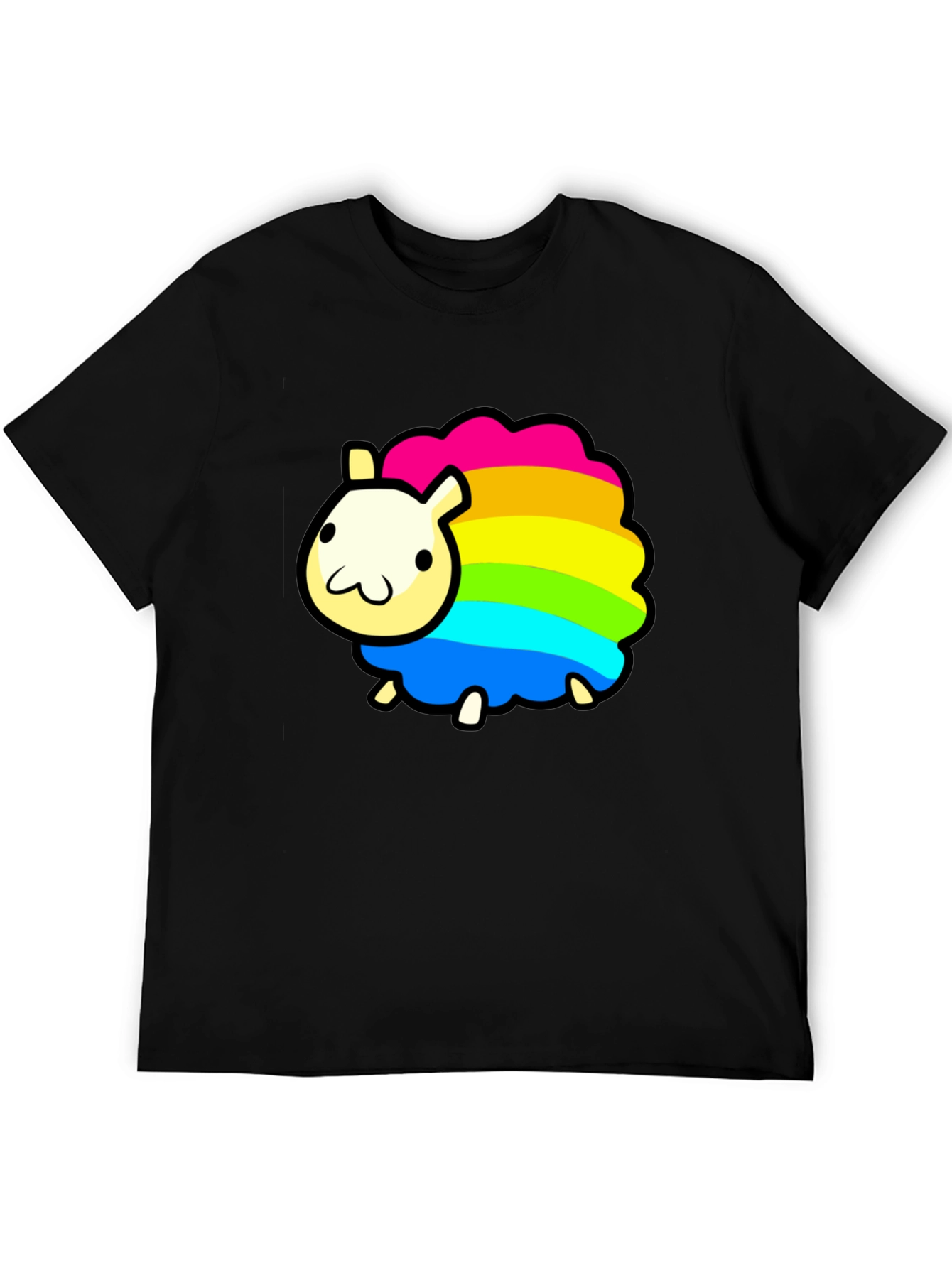 Rainbow Sheep Graphic T-Shirt - Black