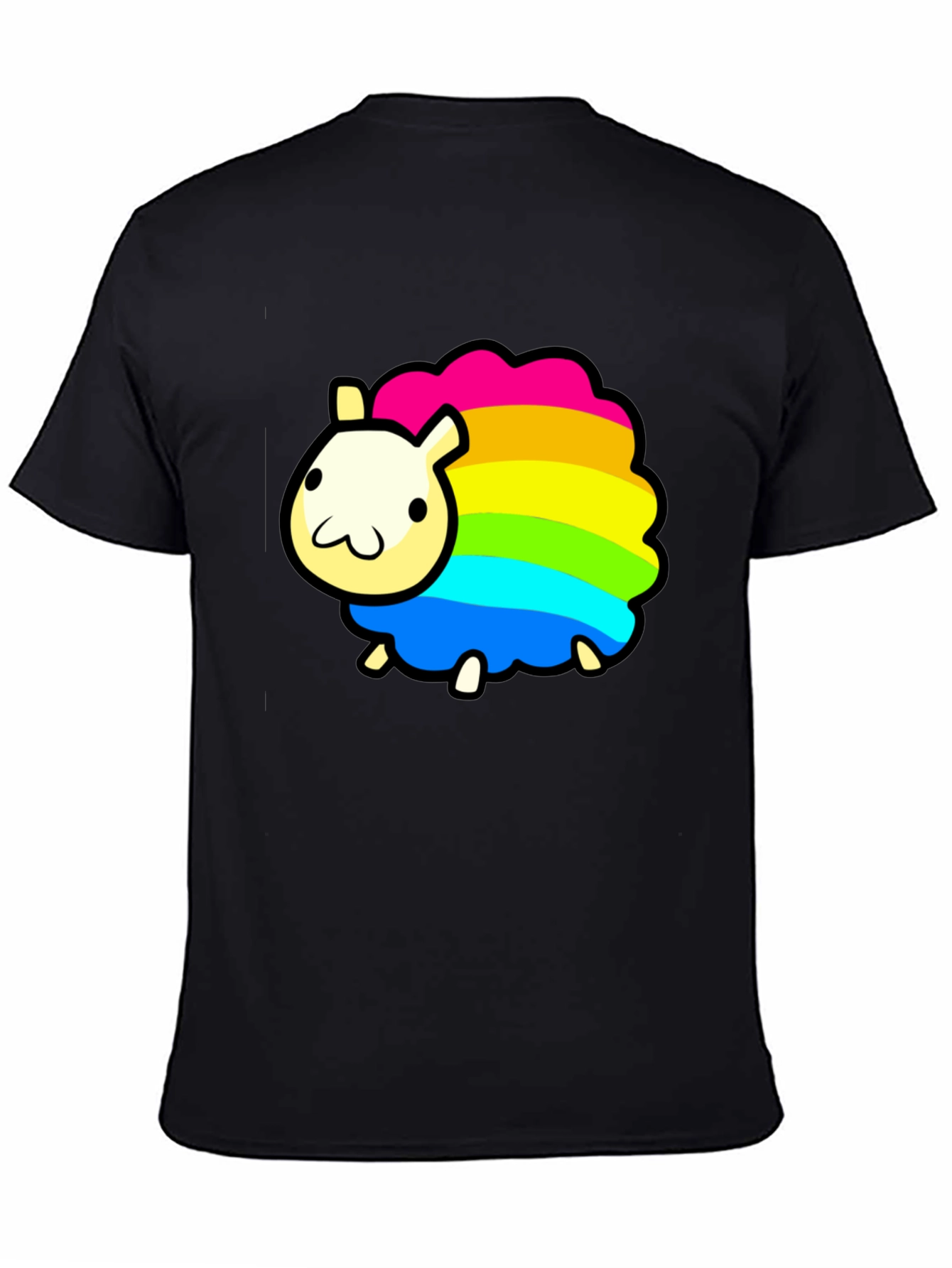 Rainbow Sheep Graphic T-Shirt - Black