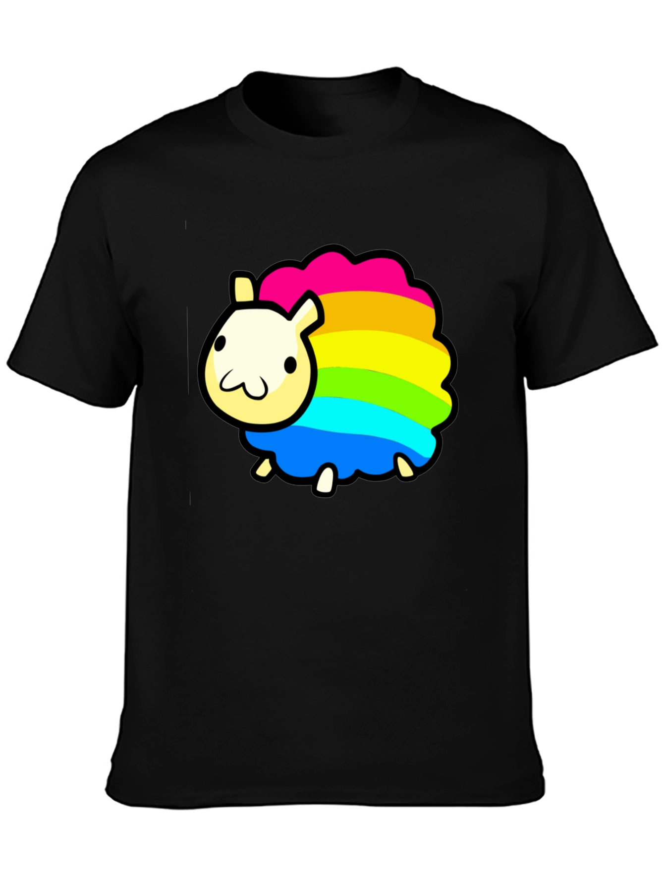 Rainbow Sheep Graphic T-Shirt - Black