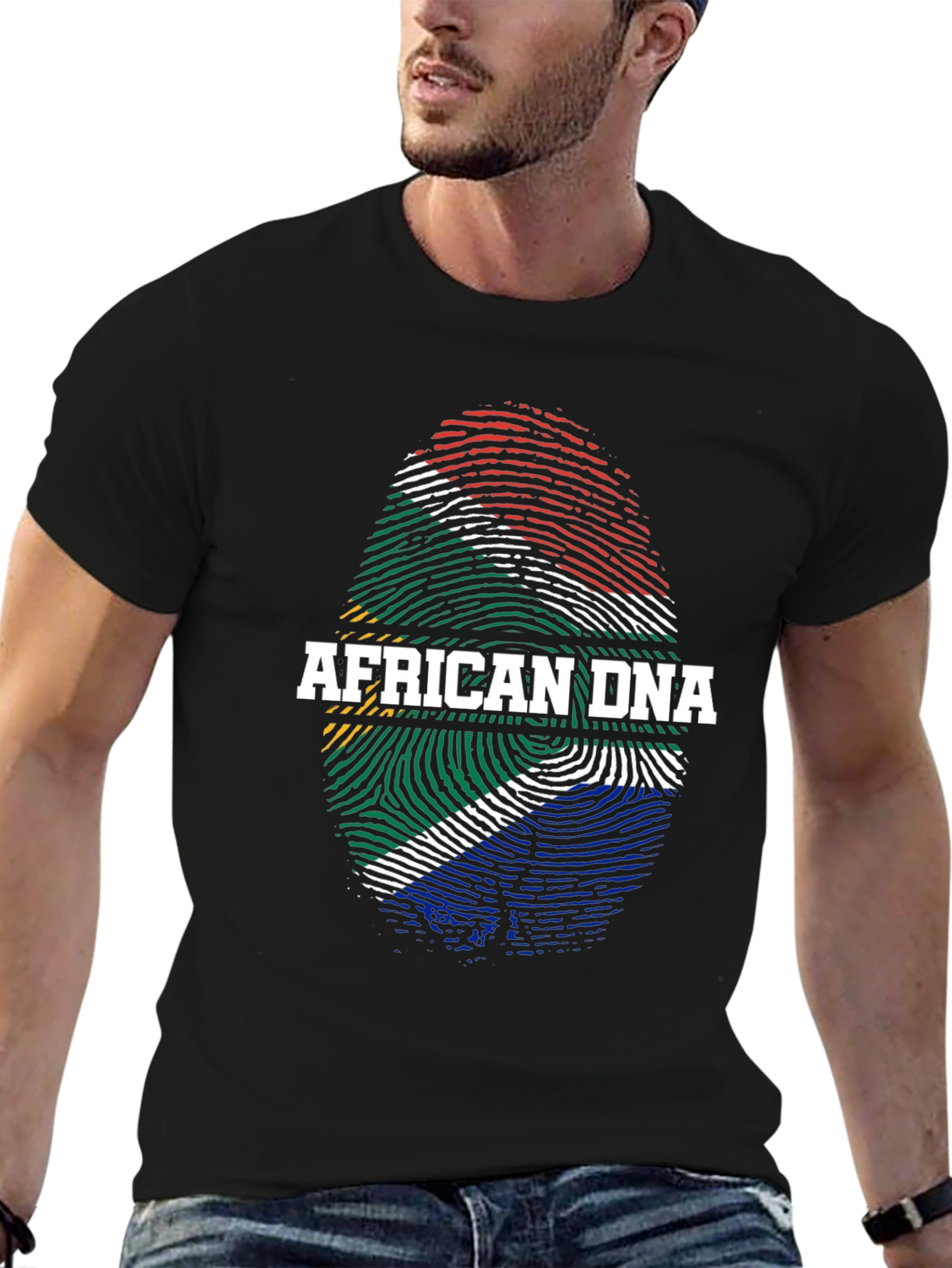 African DNA Flag Fingerprint T-Shirt