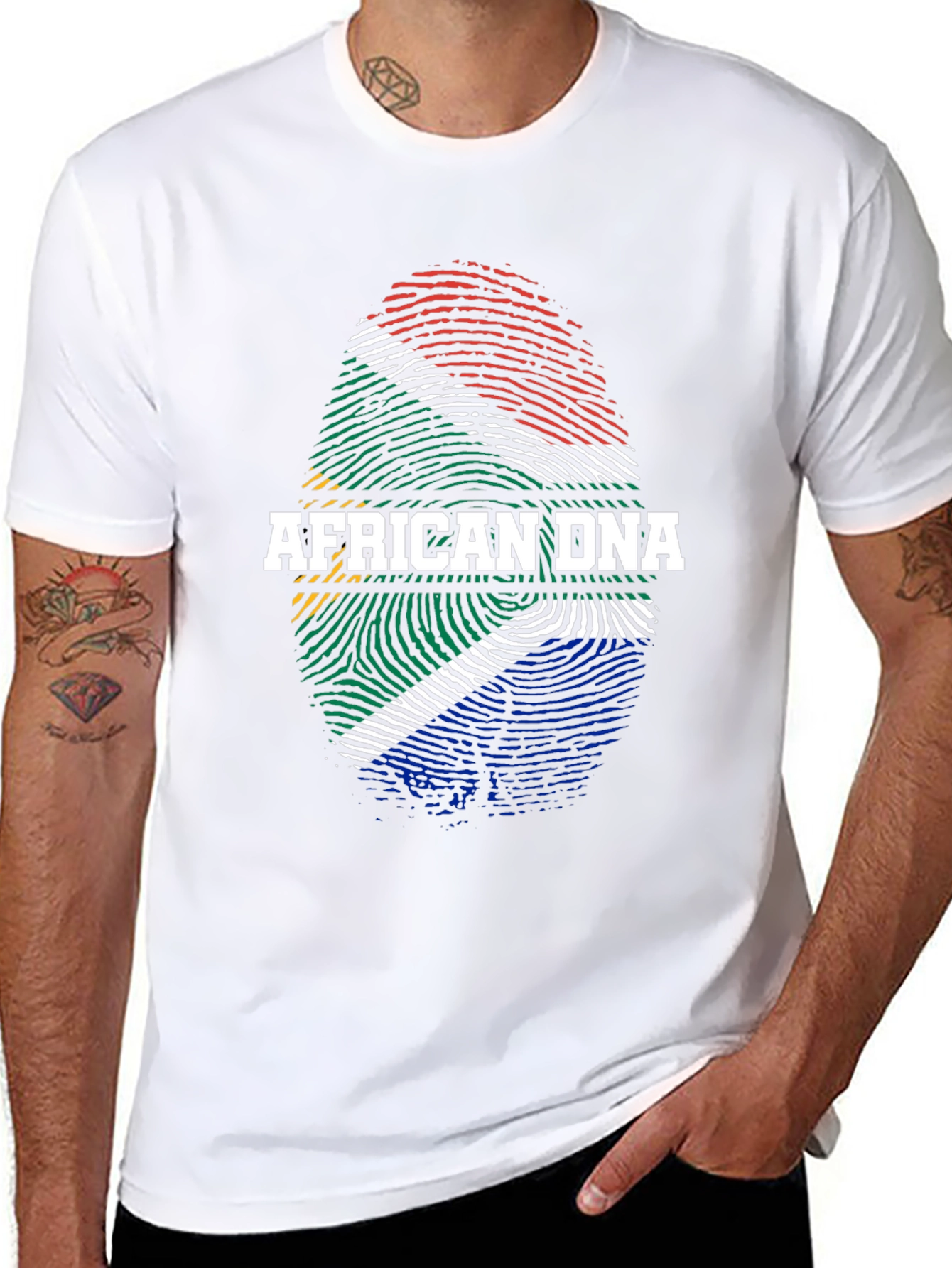 African DNA Flag Fingerprint T-Shirt
