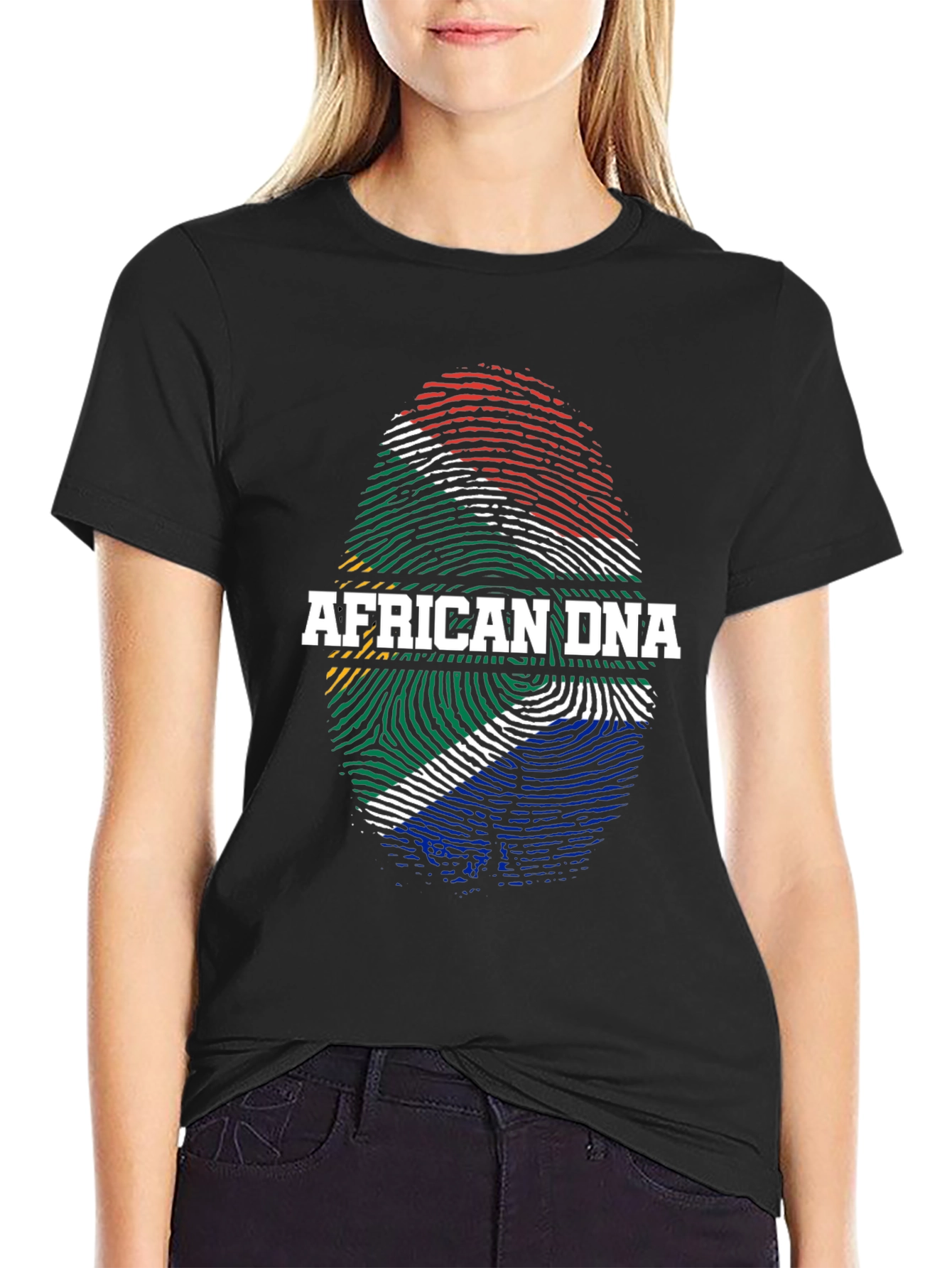 African DNA Flag Fingerprint T-Shirt