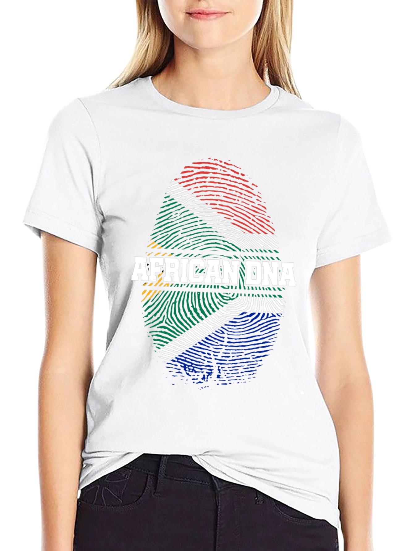 African DNA Flag Fingerprint T-Shirt