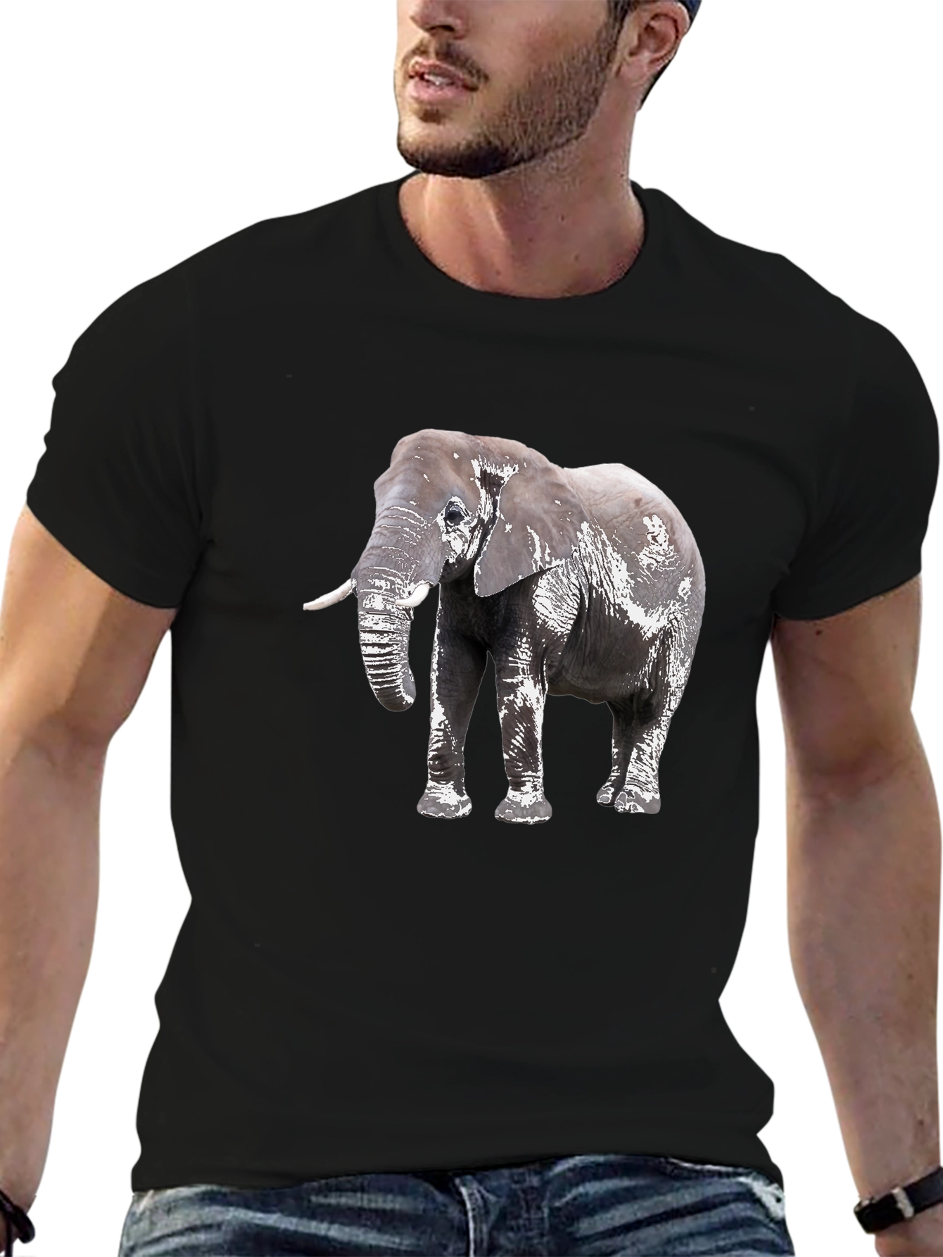 Elephant Graphic Black T-Shirt