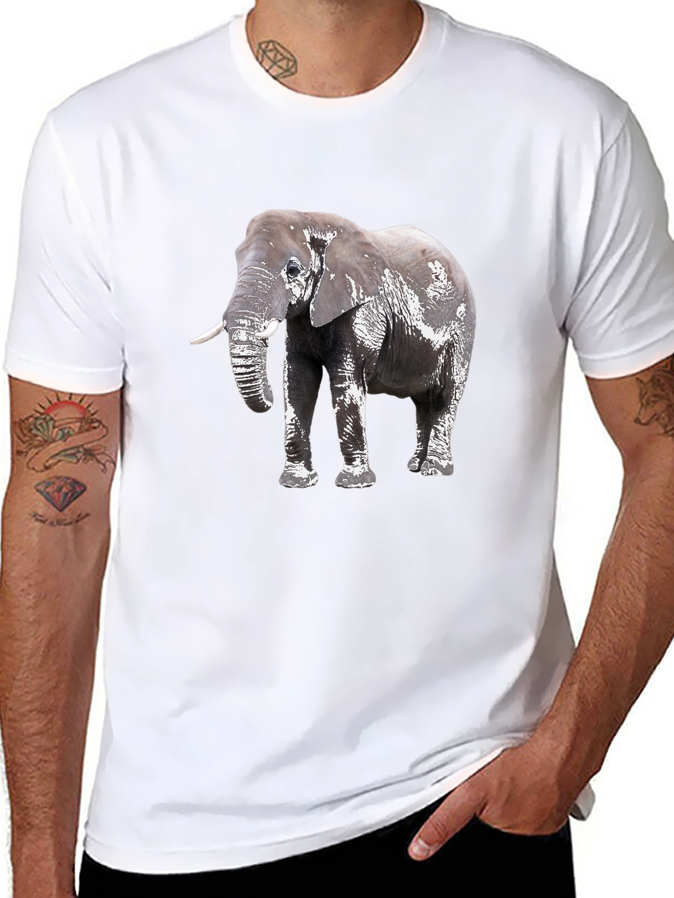 Elephant Graphic Black T-Shirt