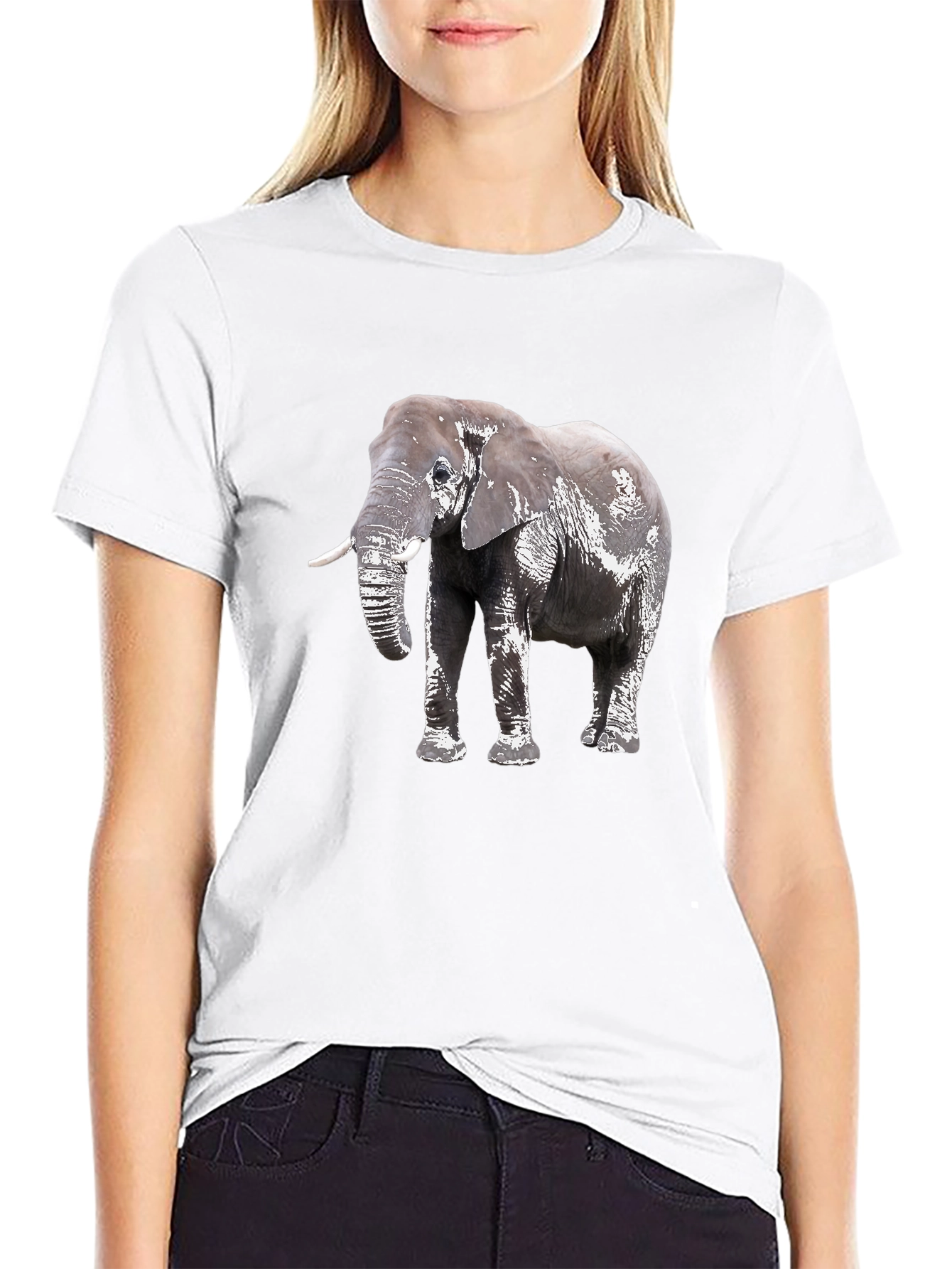 Elephant Graphic Black T-Shirt