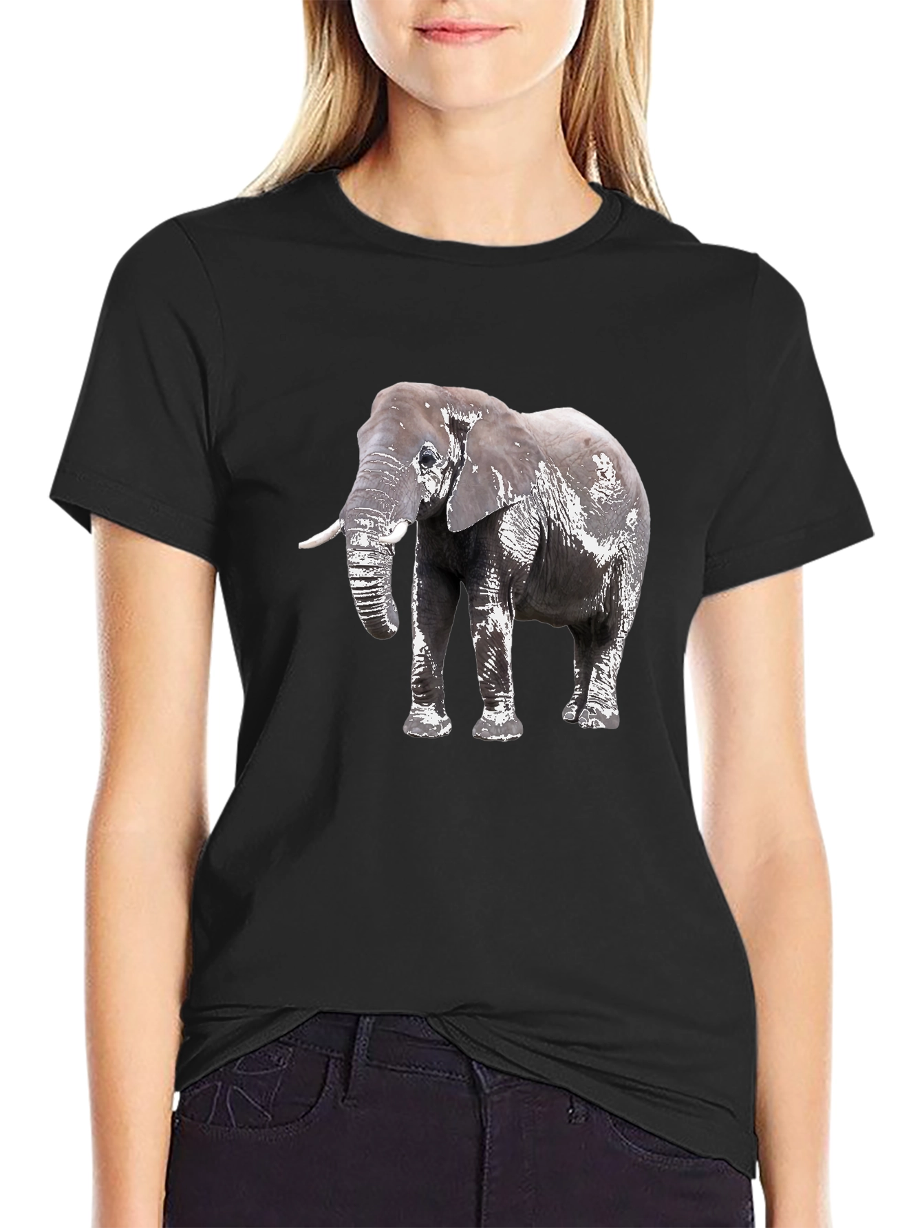 Elephant Graphic Black T-Shirt