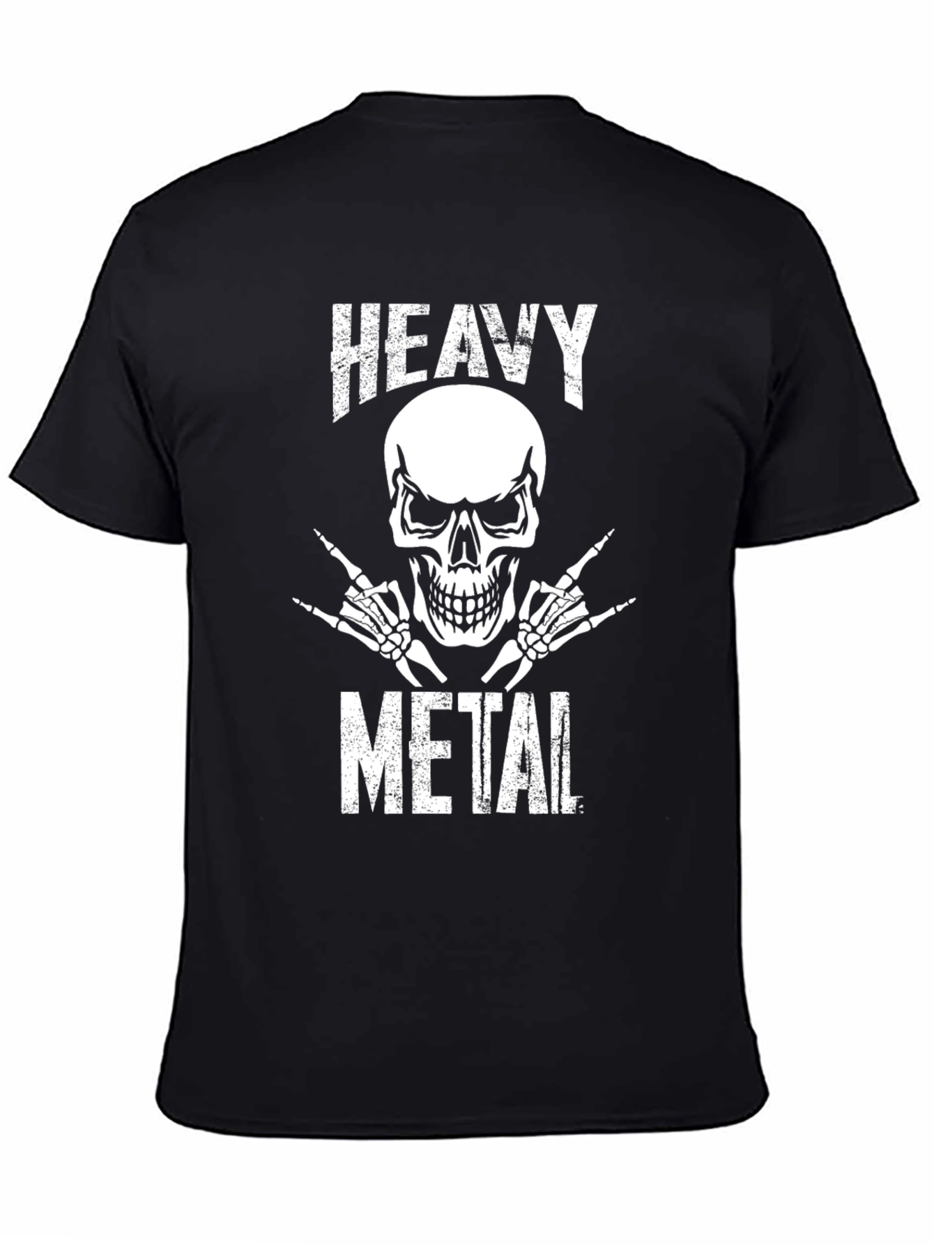 Heavy Metal Skull Graphic T-Shirt