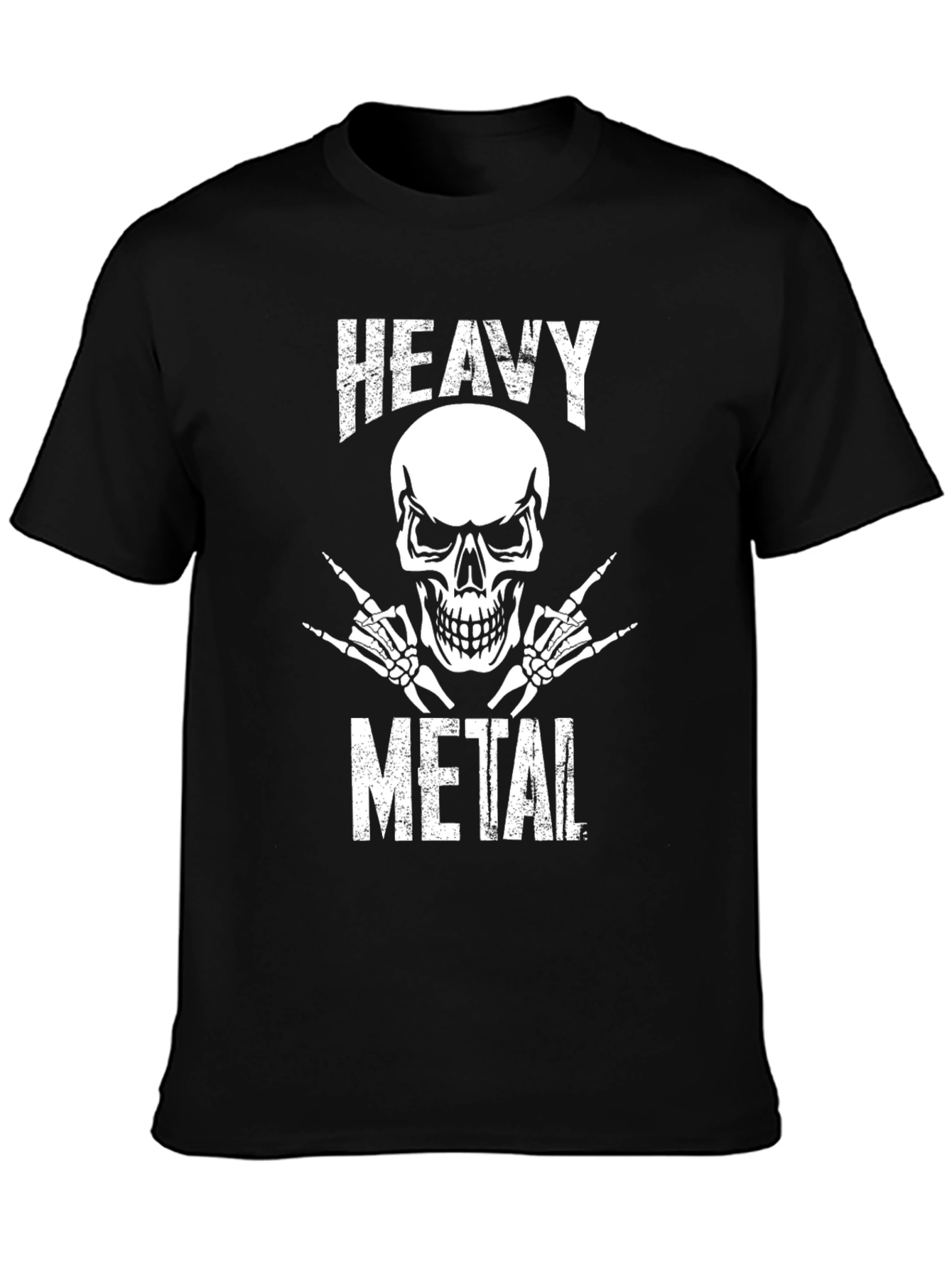 Heavy Metal Skull Graphic T-Shirt