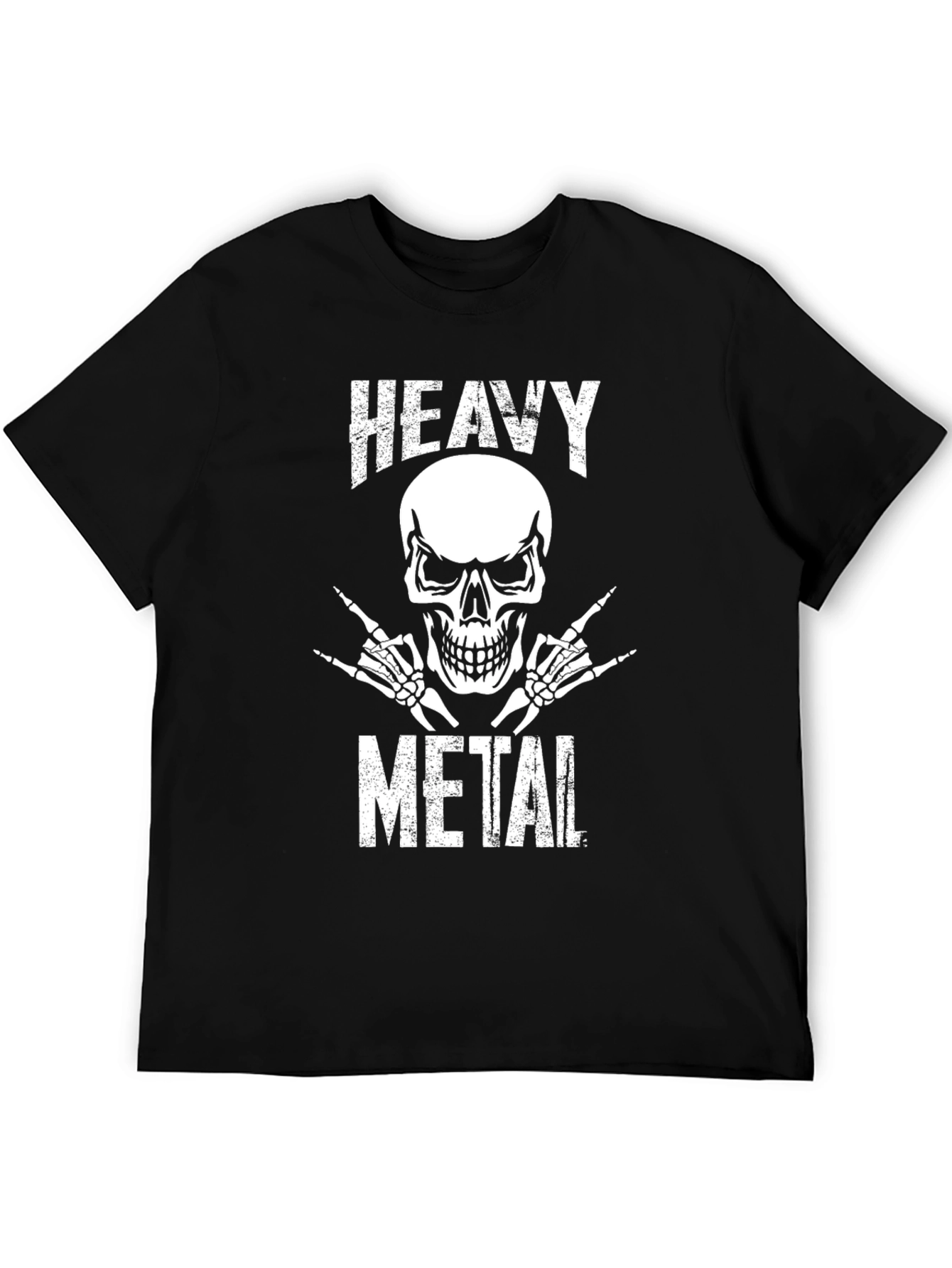 Heavy Metal Skull Graphic T-Shirt