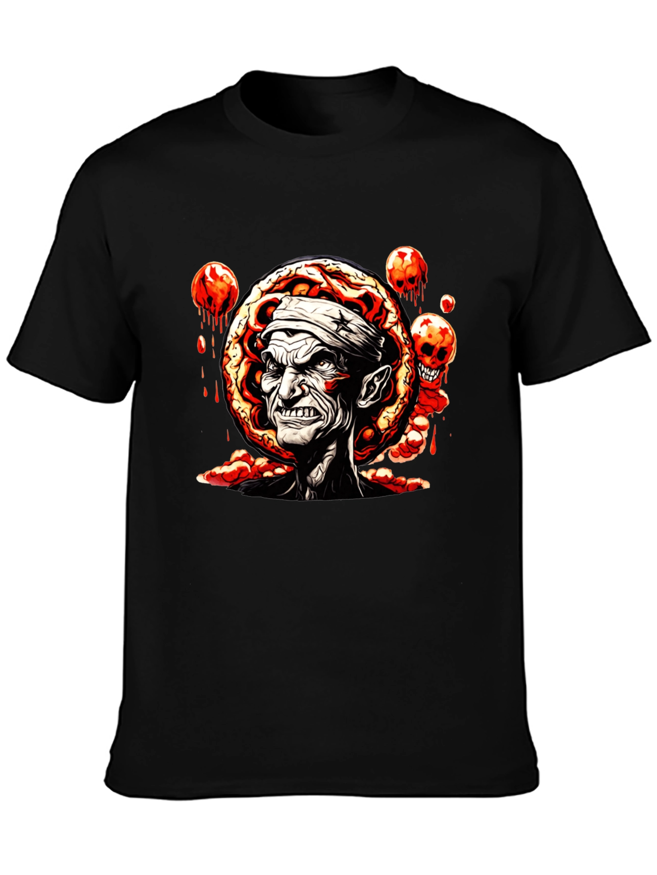 Creepy Zombie Graphic Tee - Black