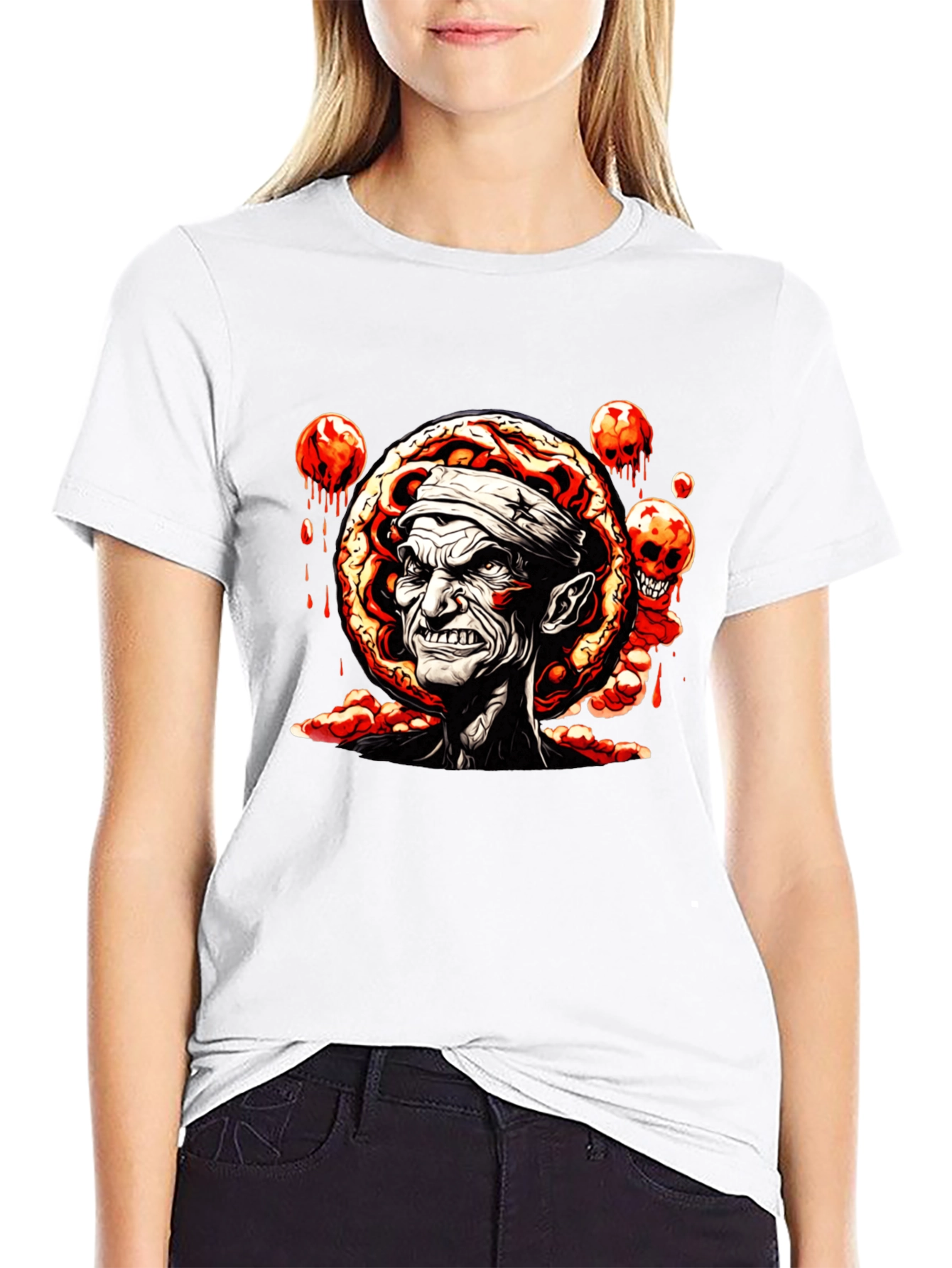Creepy Zombie Graphic Tee - Black