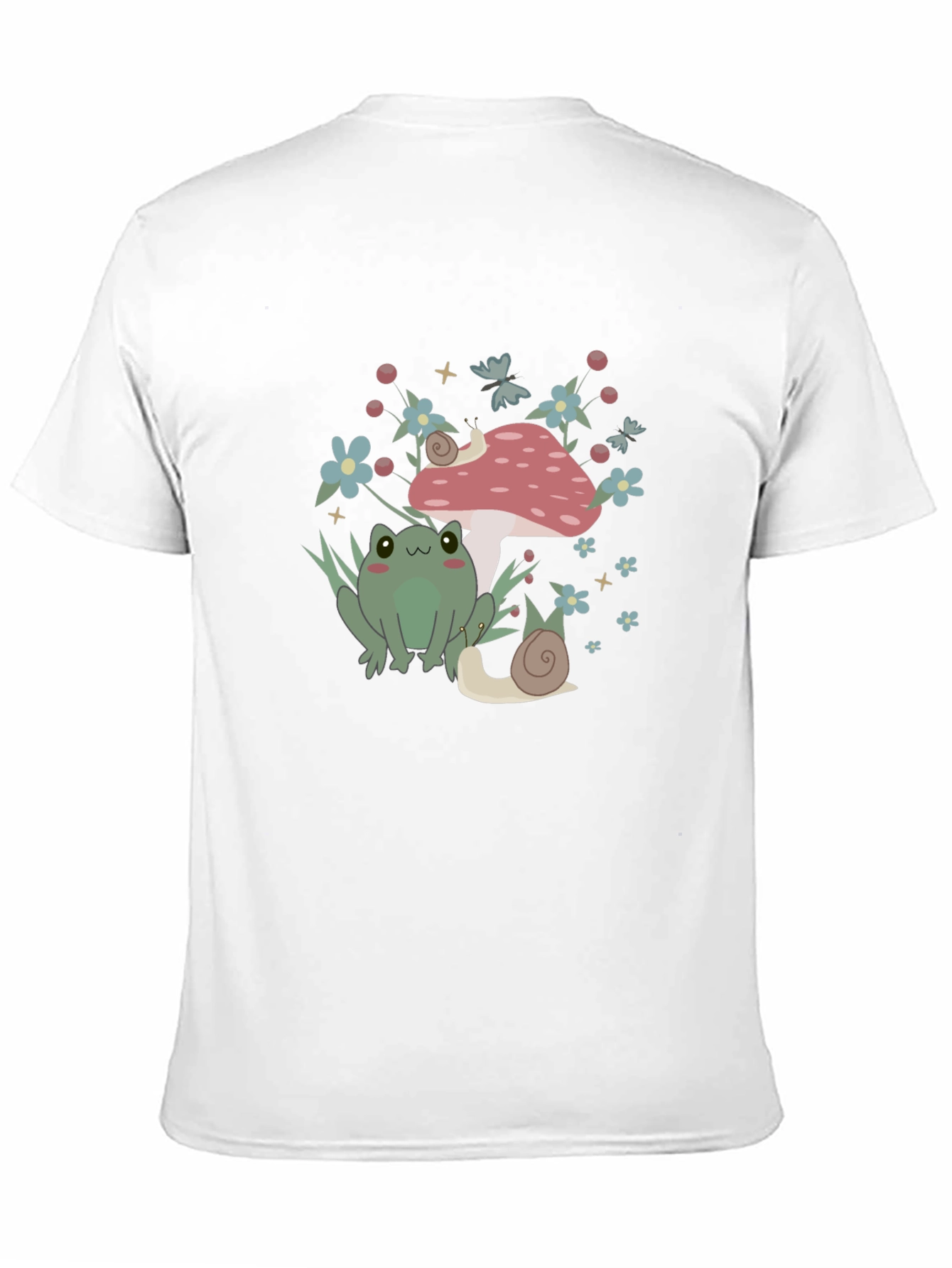Cute Frog & Snail Mushroom Graphic Tee