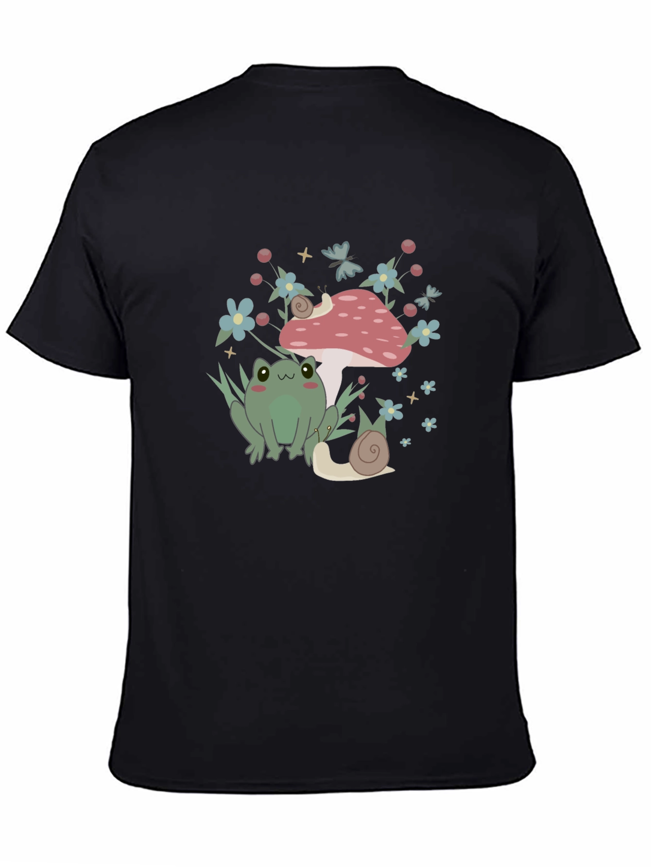 Cute Frog & Snail Mushroom Graphic Tee
