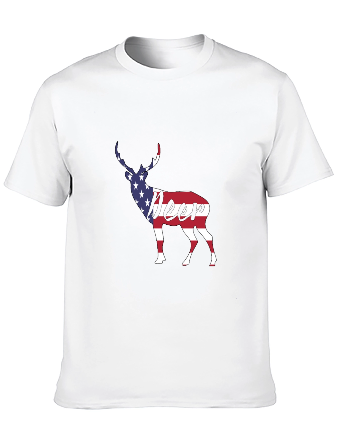American Flag Deer Graphic T-Shirt