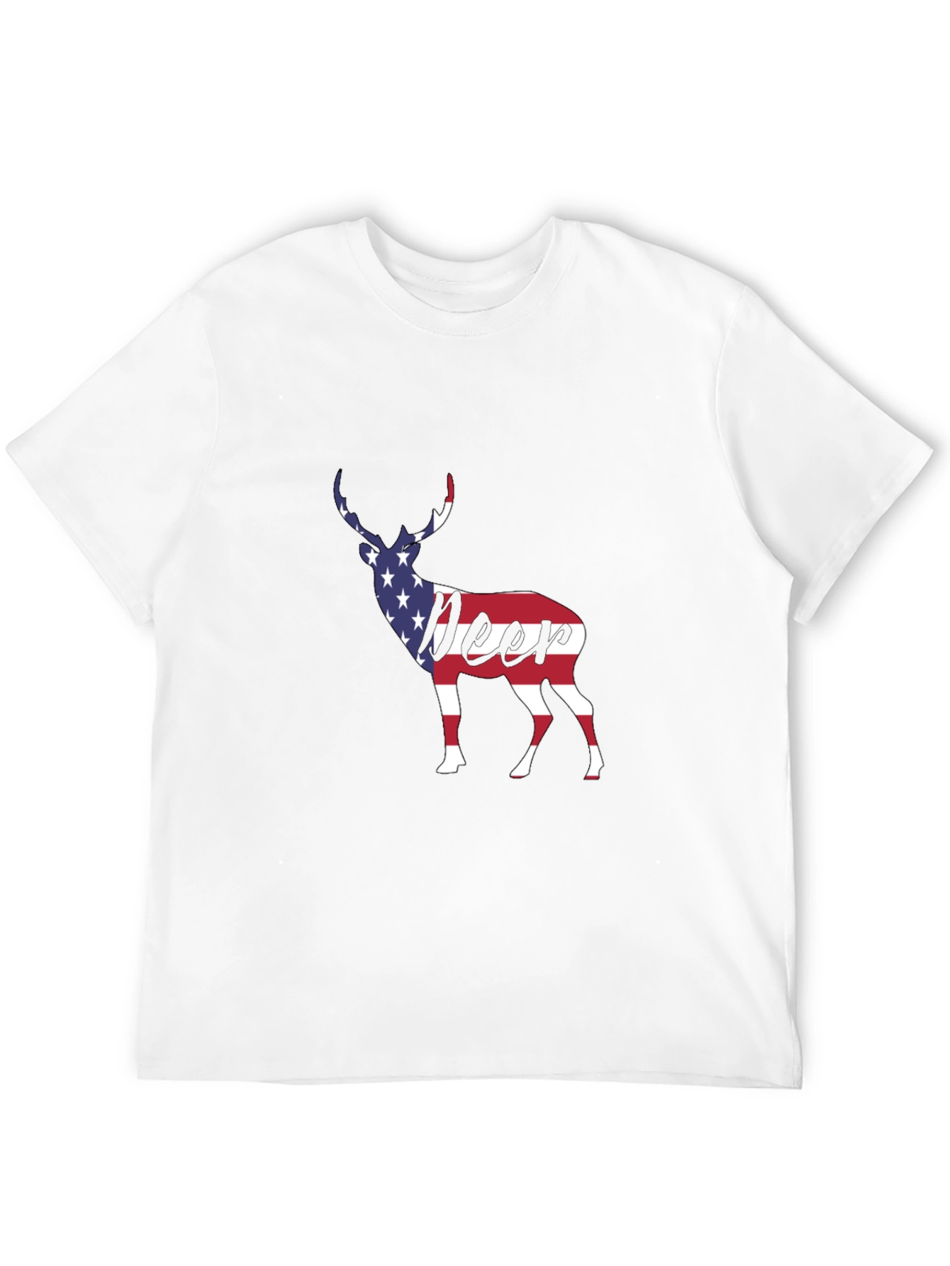 American Flag Deer Graphic T-Shirt