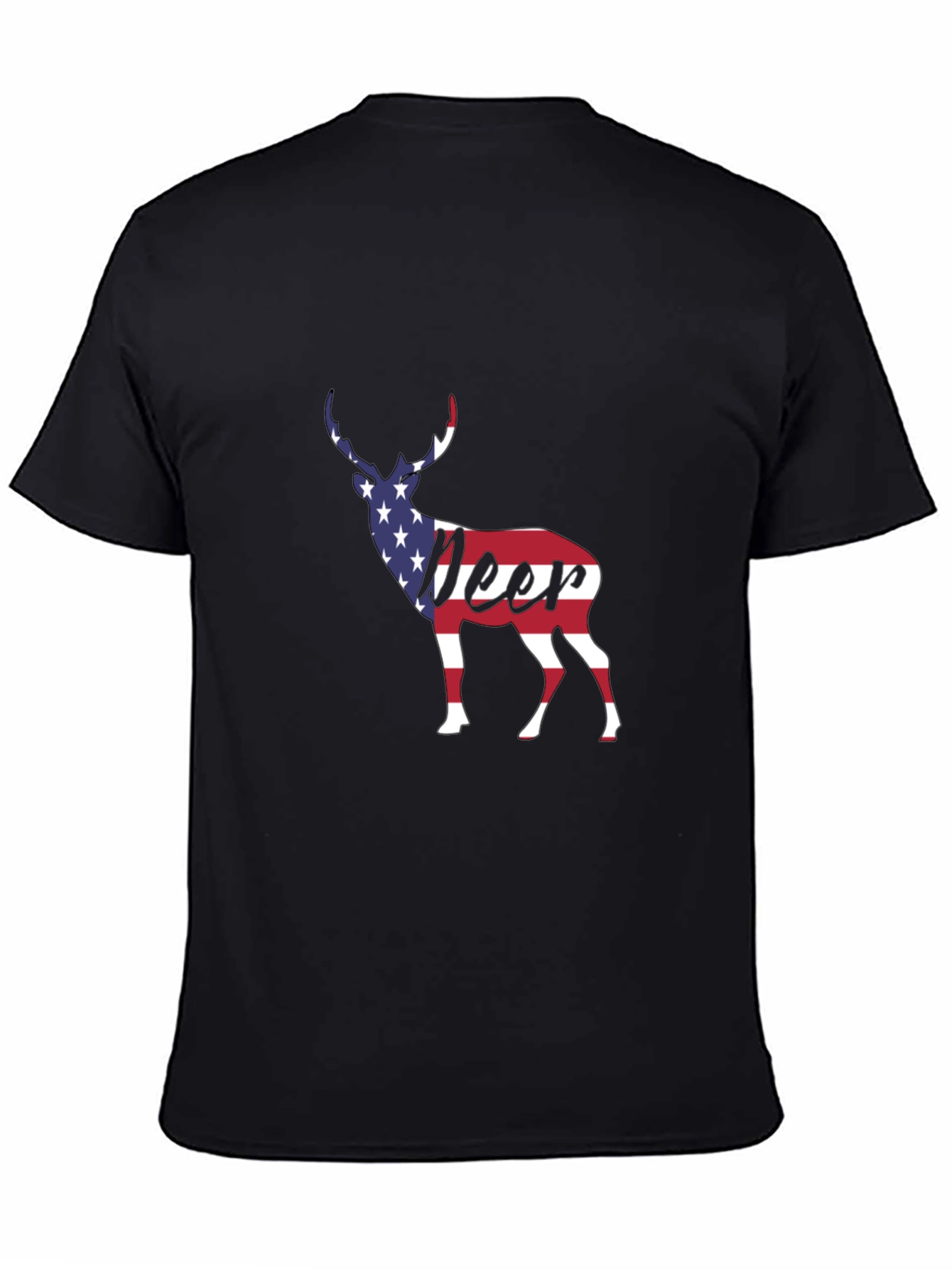 American Flag Deer Graphic T-Shirt
