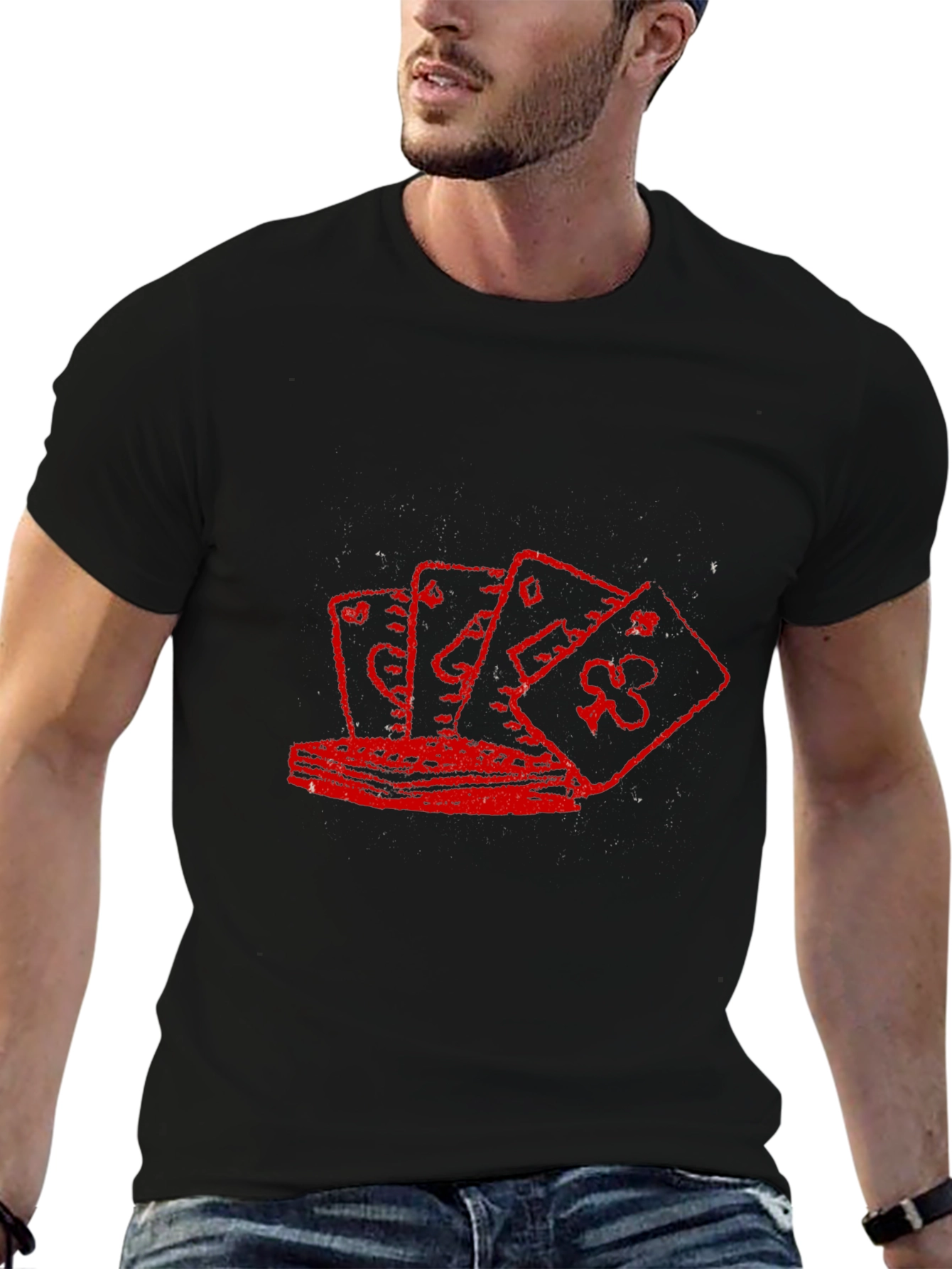 Playing Card Graphic Tee - Black