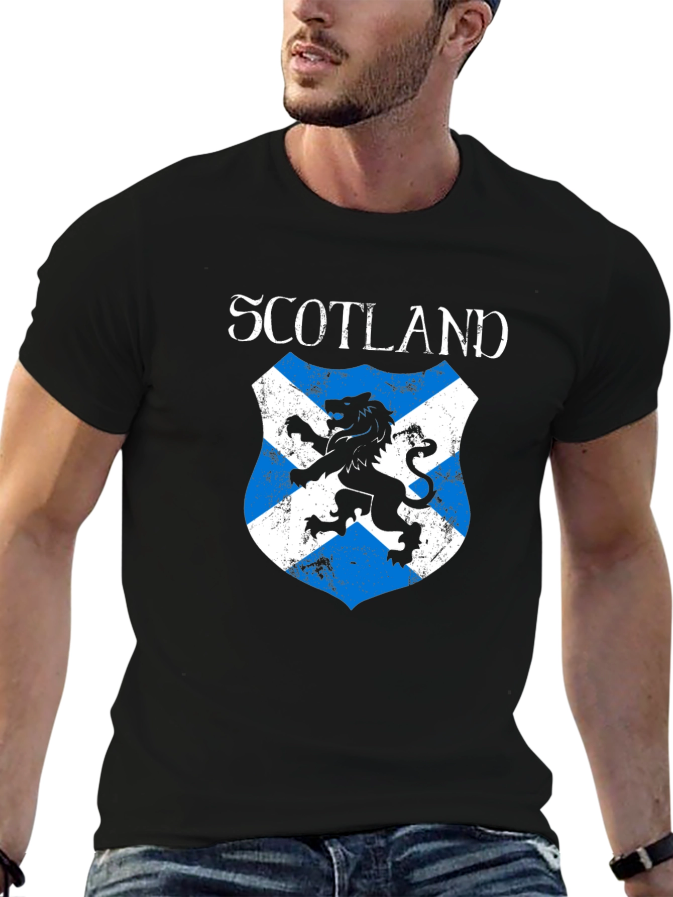 Scotland Shield Black T-Shirt Lion Rampant