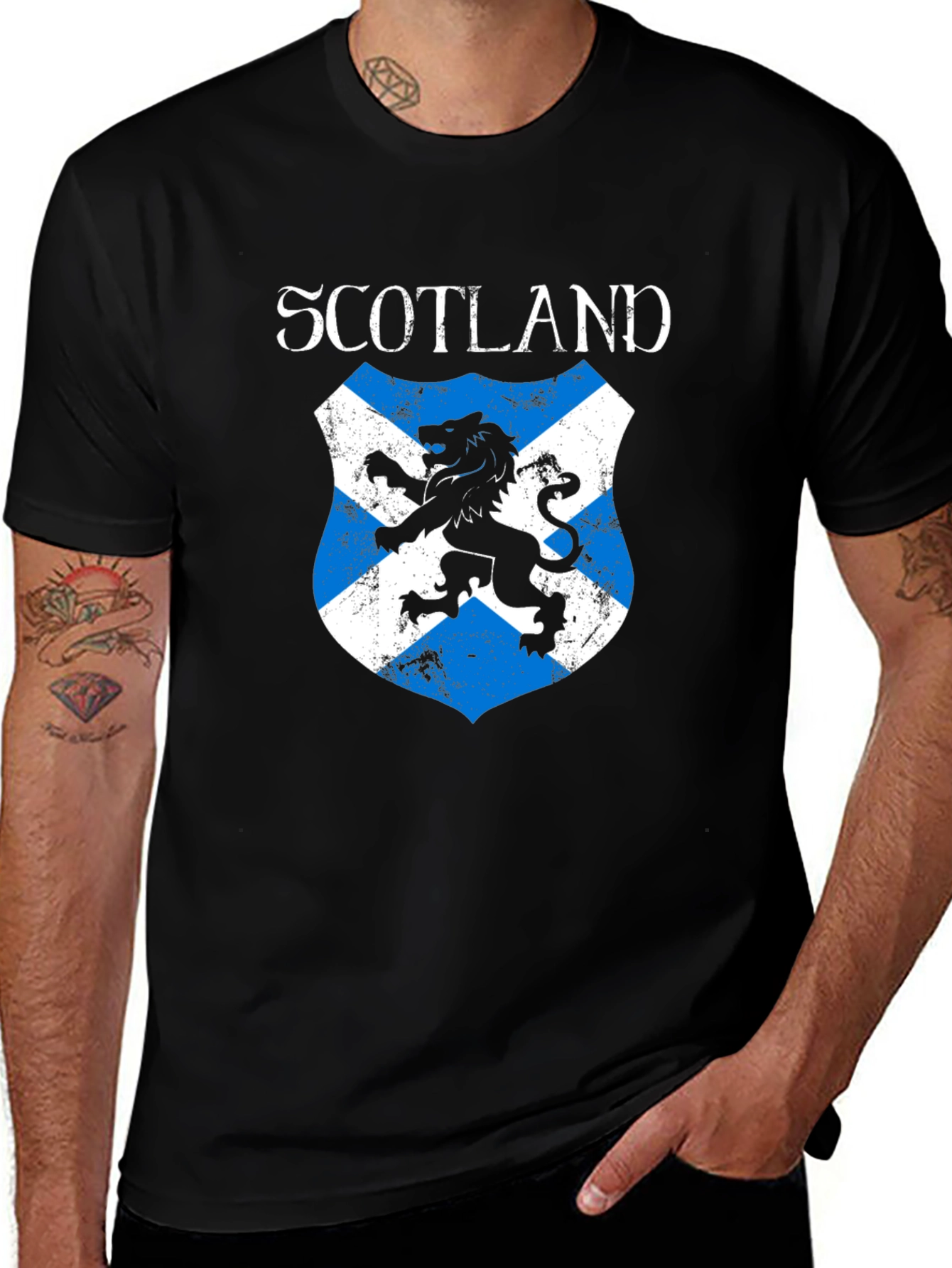 Scotland Shield Black T-Shirt Lion Rampant