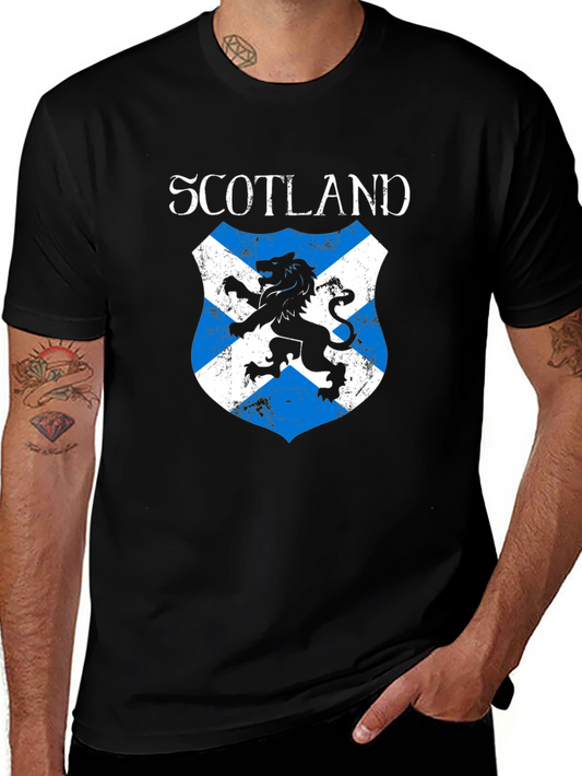 Scotland Shield Black T-Shirt Lion Rampant