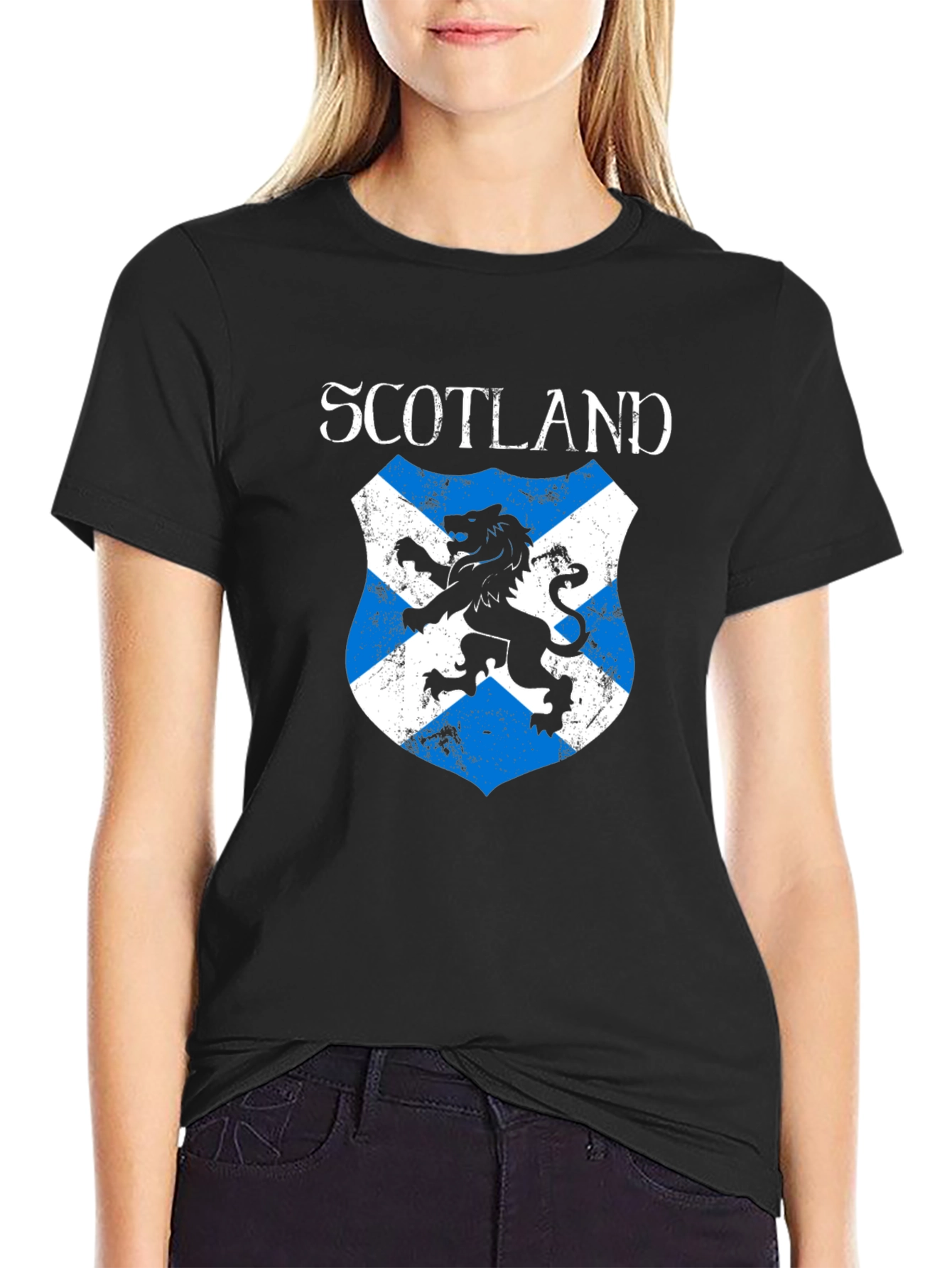 Scotland Shield Black T-Shirt Lion Rampant