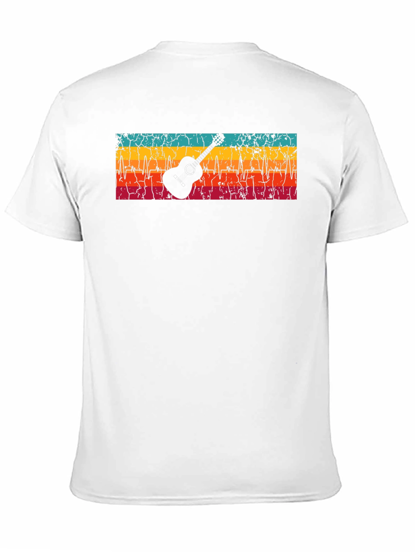 Guitar Heartbeat Graphic T-Shirt - Retro Design