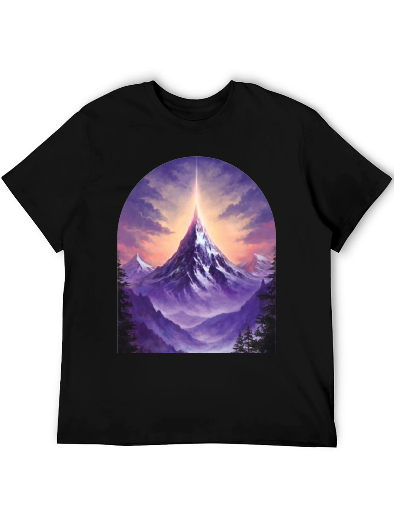 Mountain Peak Graphic Tee - Black