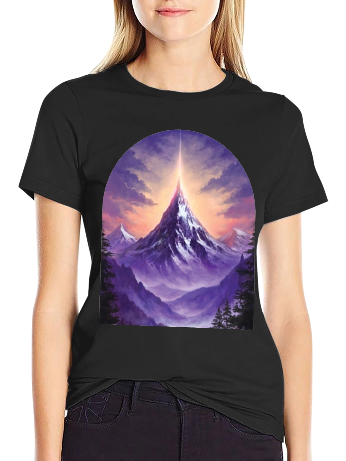 Mountain Peak Graphic Tee - Black