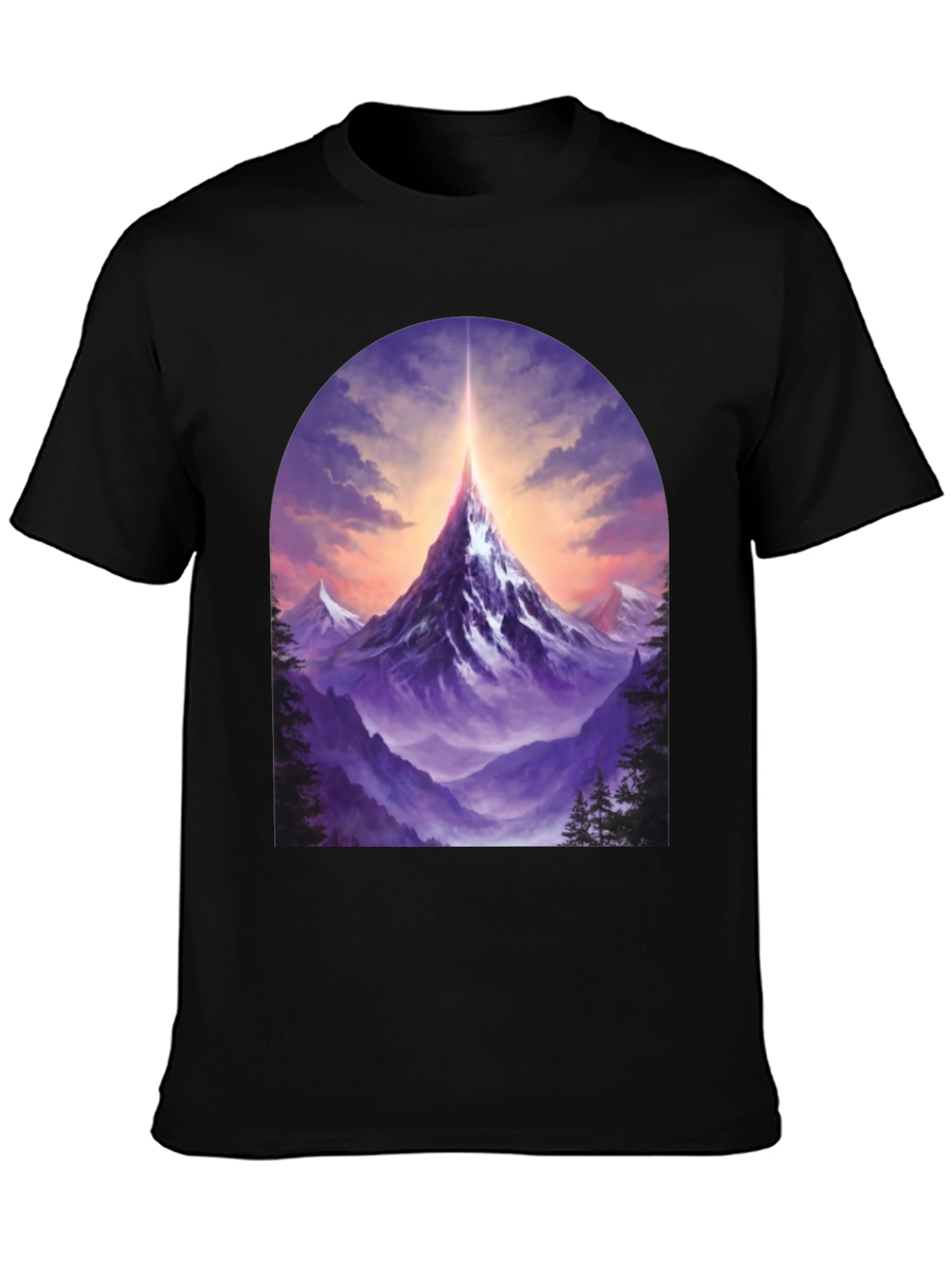 Mountain Peak Graphic Tee - Black