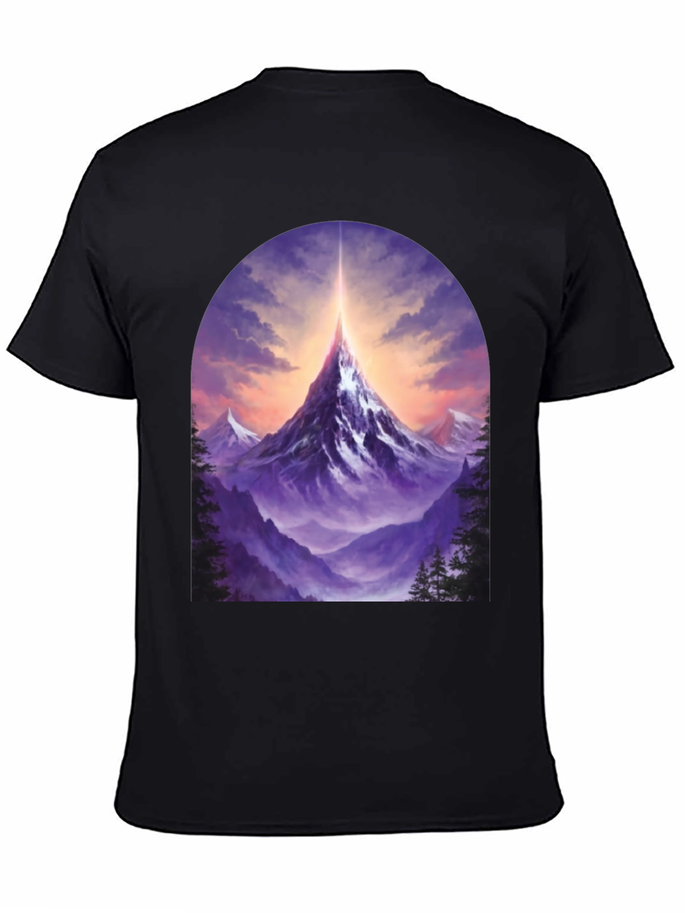 Mountain Peak Graphic Tee - Black
