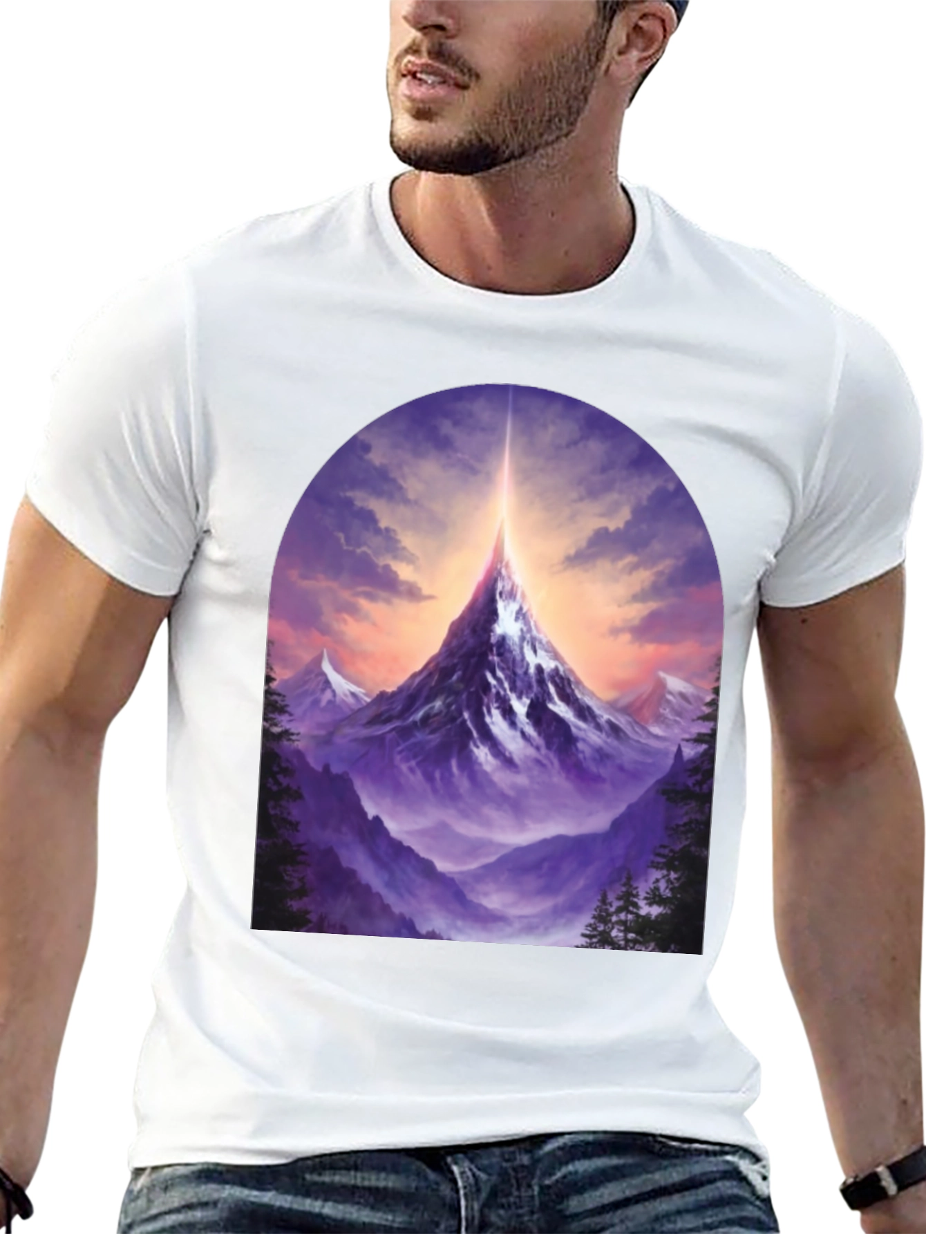 Mountain Peak Graphic Tee - Black