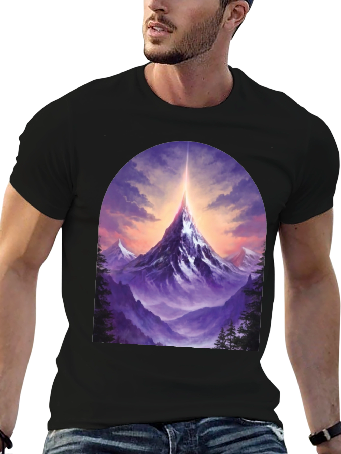 Mountain Peak Graphic Tee - Black