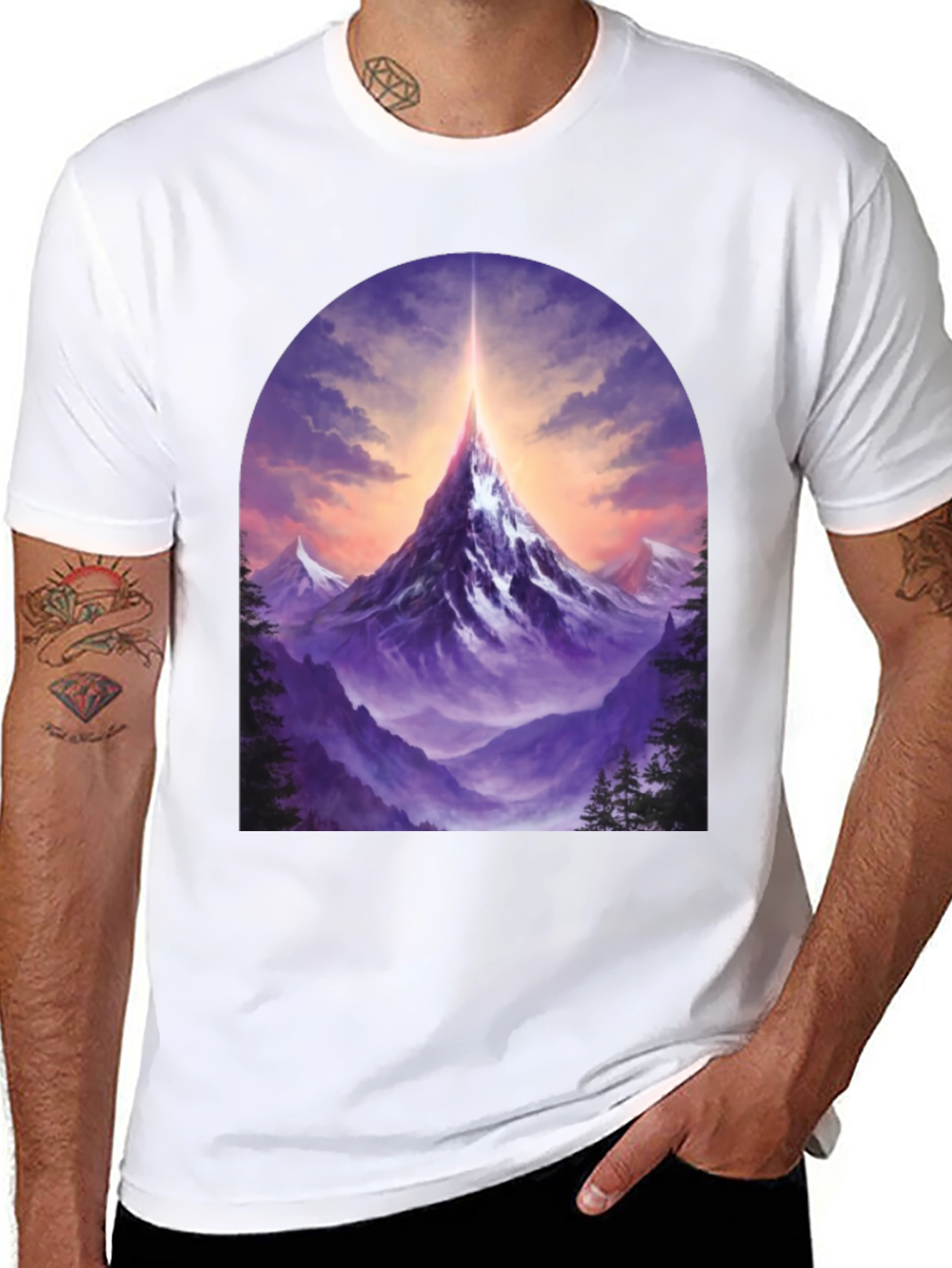 Mountain Peak Graphic Tee - Black