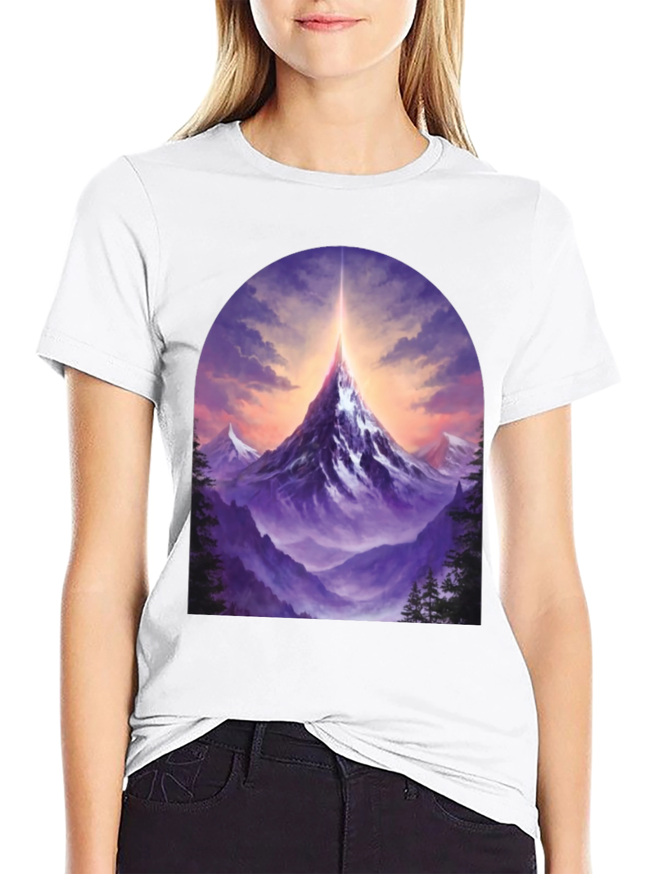 Mountain Peak Graphic Tee - Black