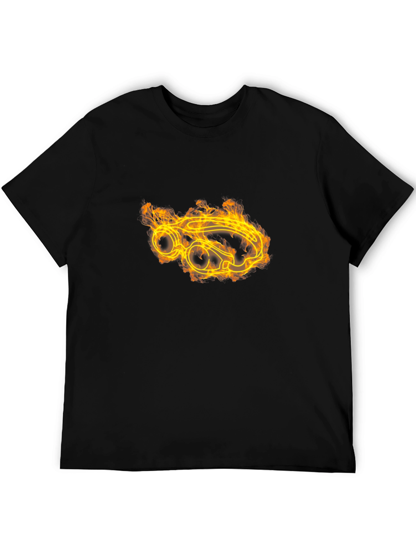 Flame Car Graphic Tee - Bold Black T-Shirt